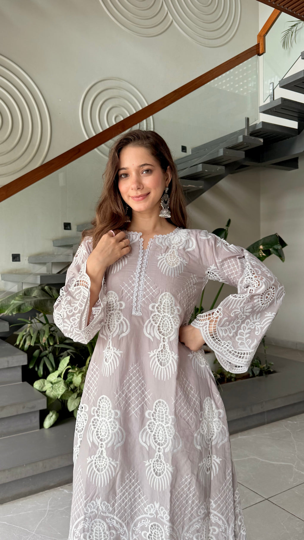 Mist Embroidered Kurta Set