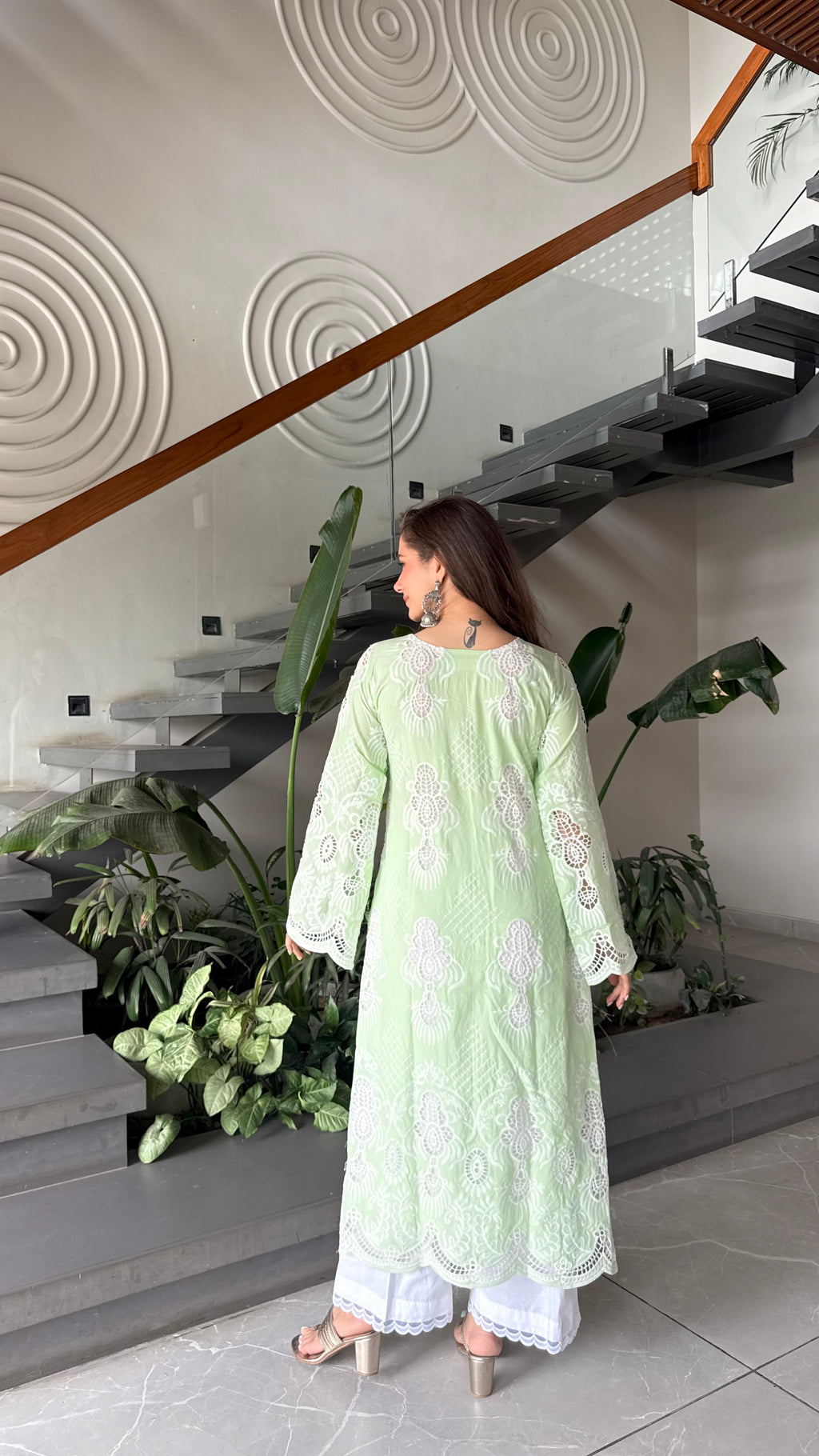 Mint Green Embroidered Kurta Set