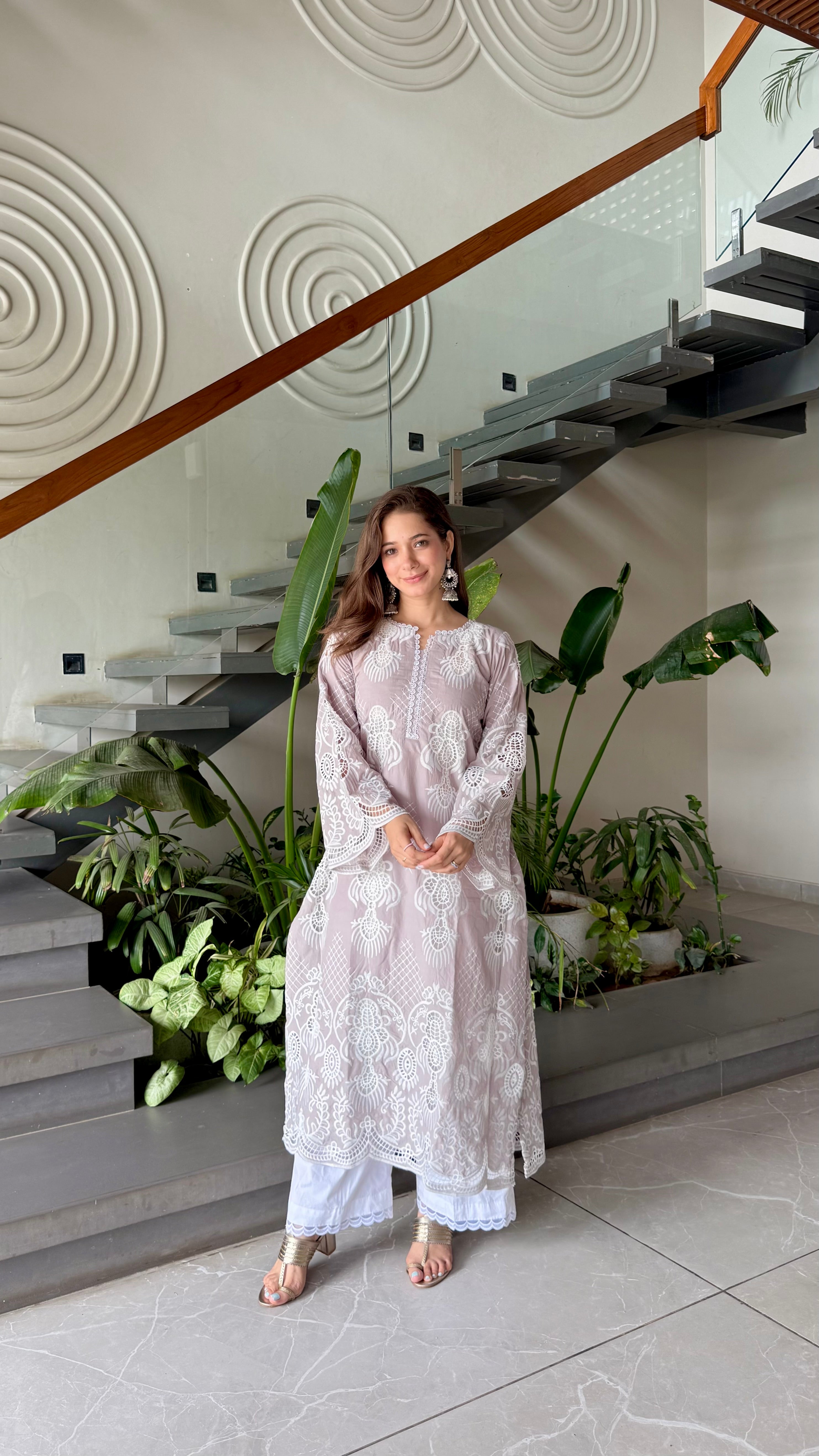 Mist Embroidered Kurta Set
