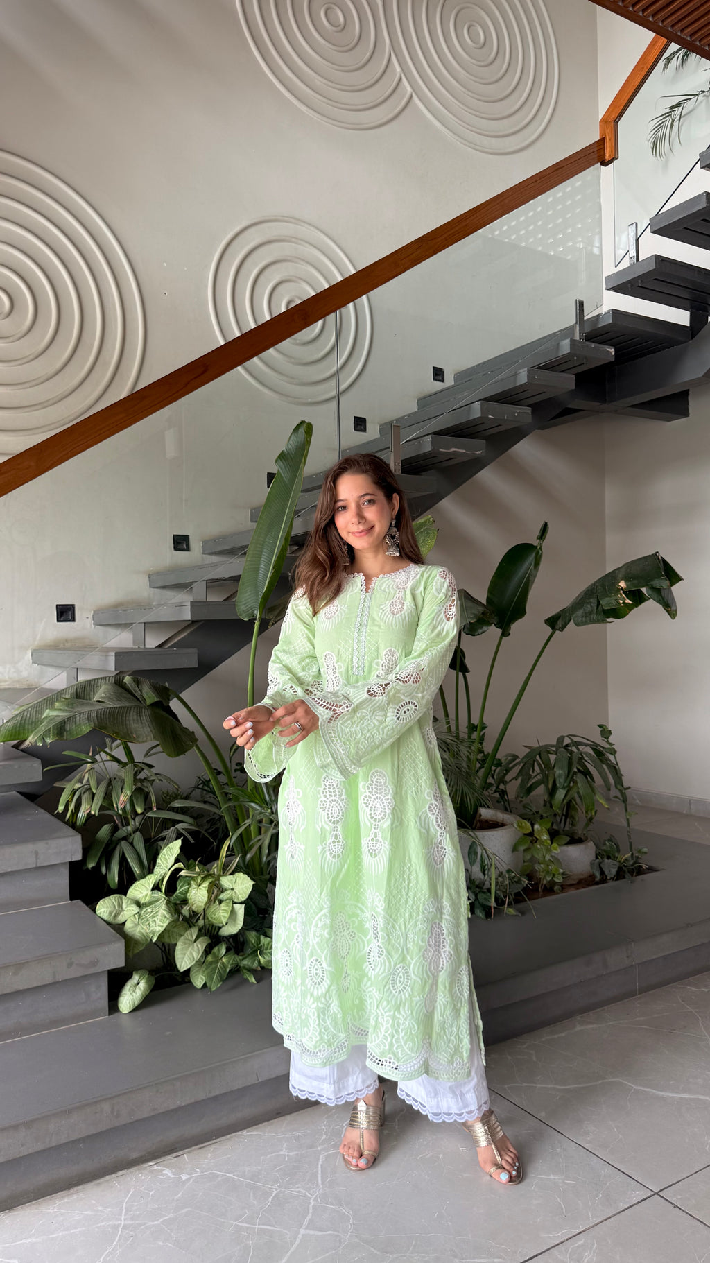 Mint Green Embroidered Kurta Set
