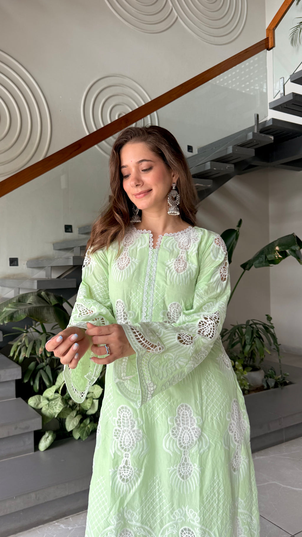 Mint Green Embroidered Kurta Set