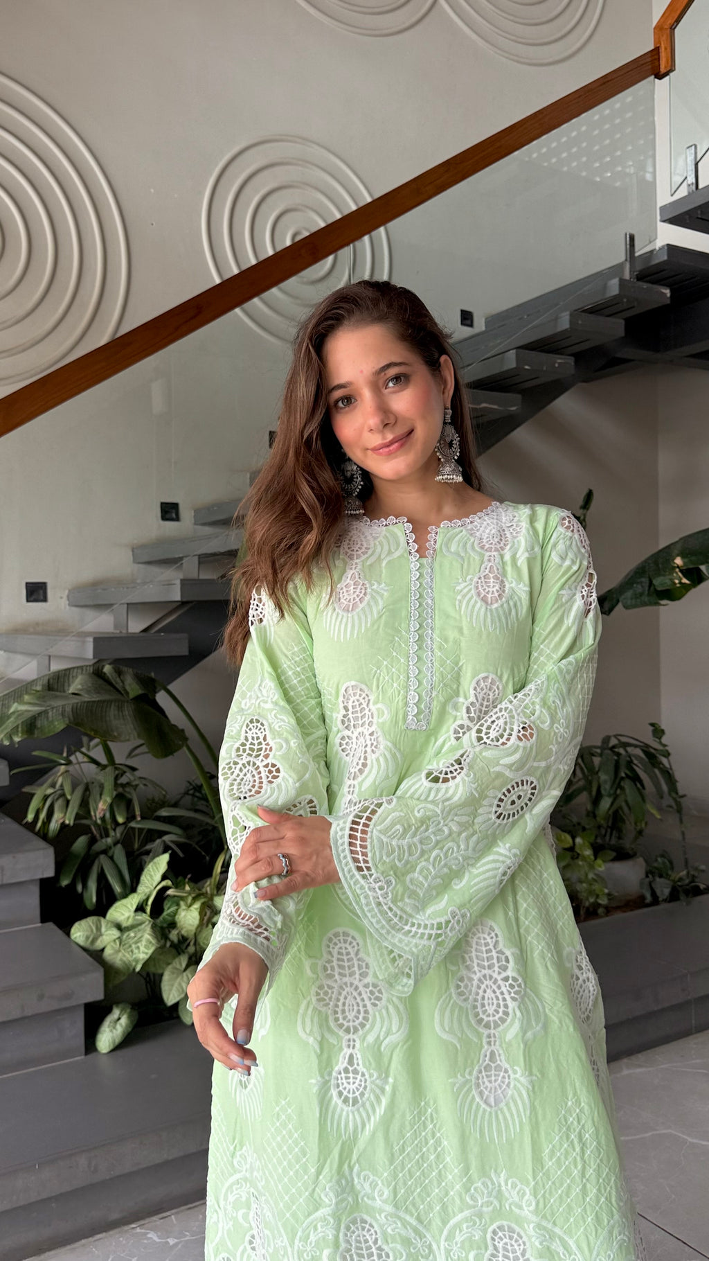 Mint Green Embroidered Kurta Set