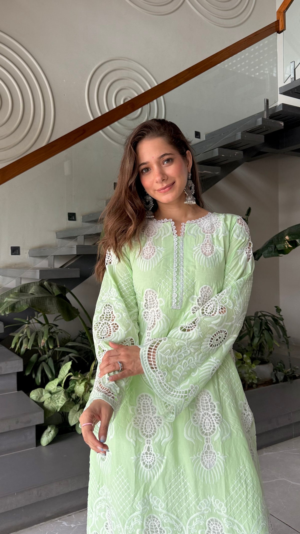 Mint Green Embroidered Kurta Set