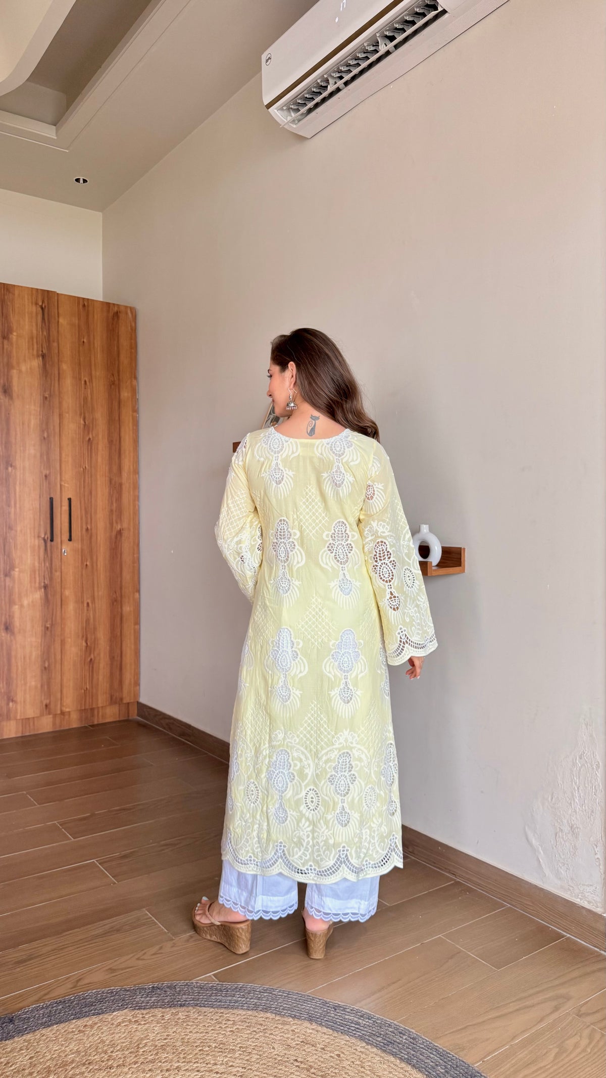 Lime Embroidery Kurta set