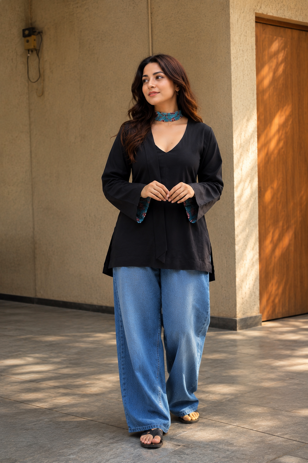 Shehnaaz Black kurti
