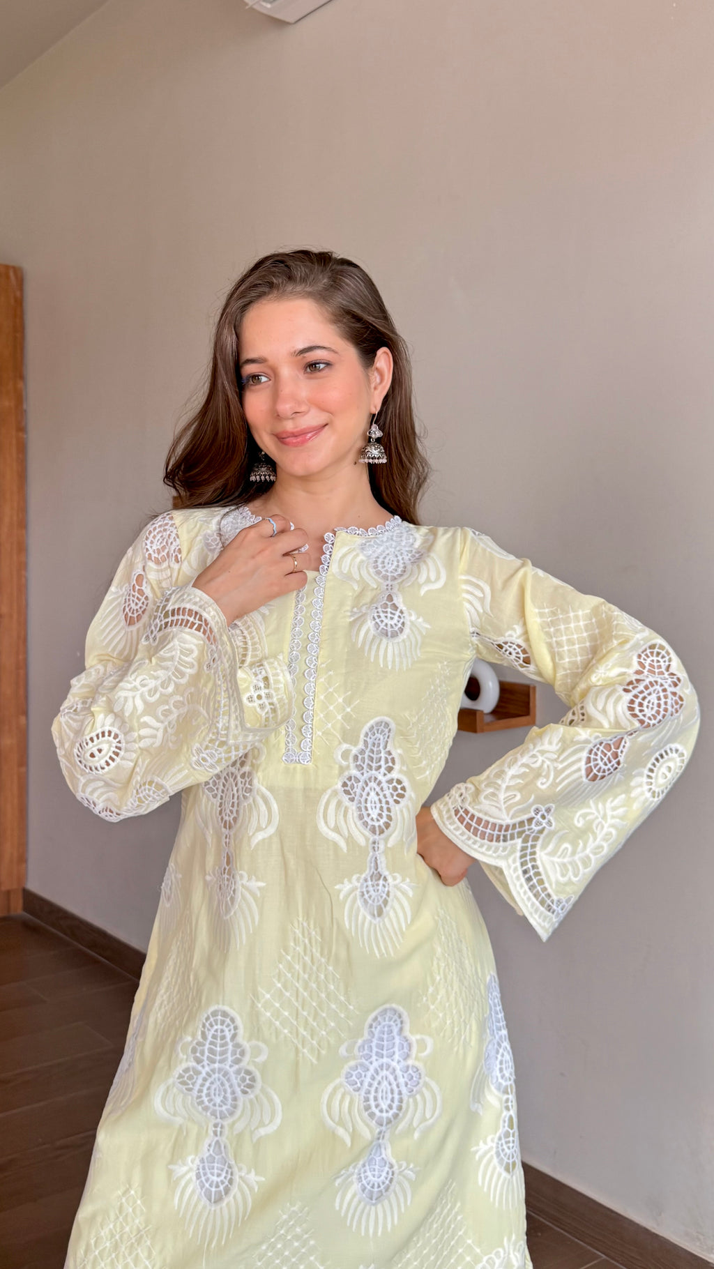 Lime Embroidery Kurta set