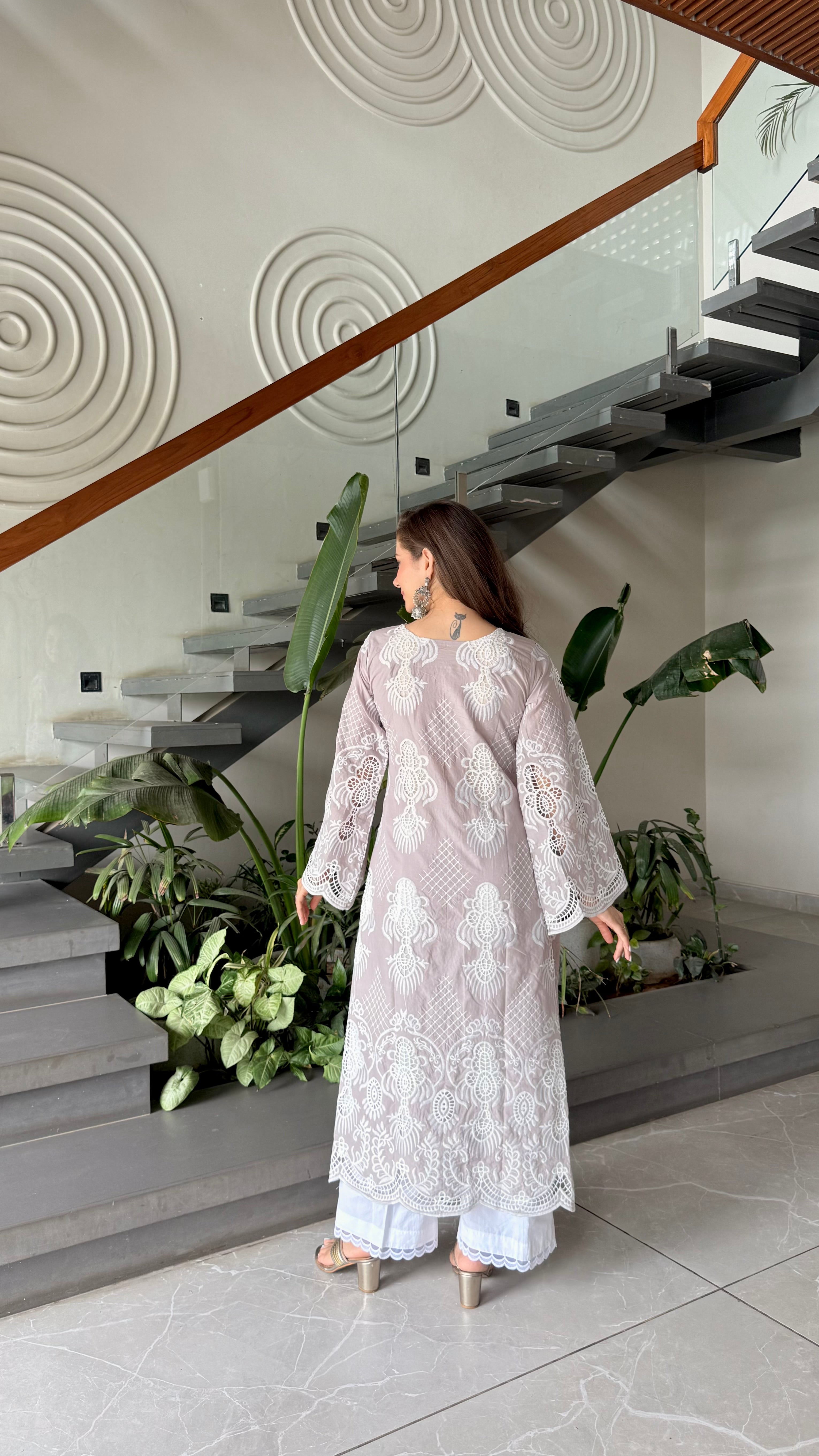 Mist Embroidered Kurta Set