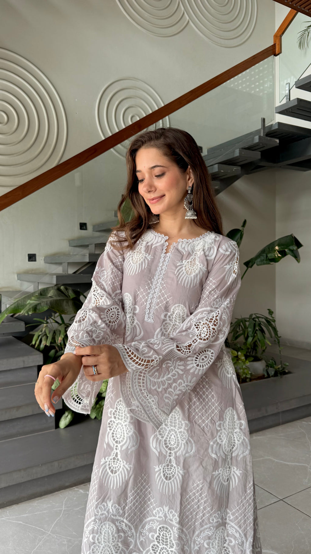 Mist Embroidered Kurta Set