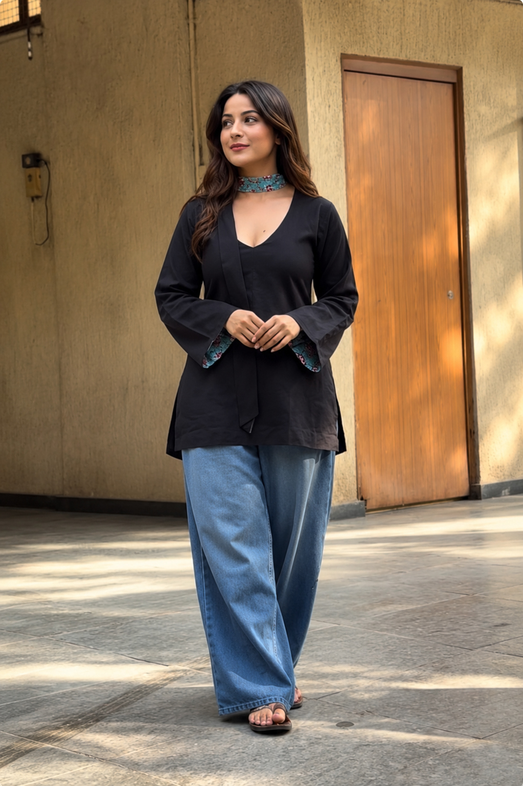 Shehnaaz Black kurti