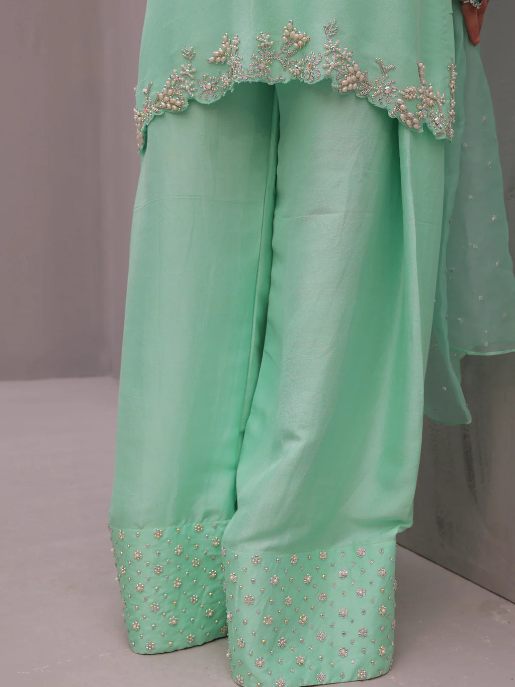 Aayra - Mint Green Farshi Set