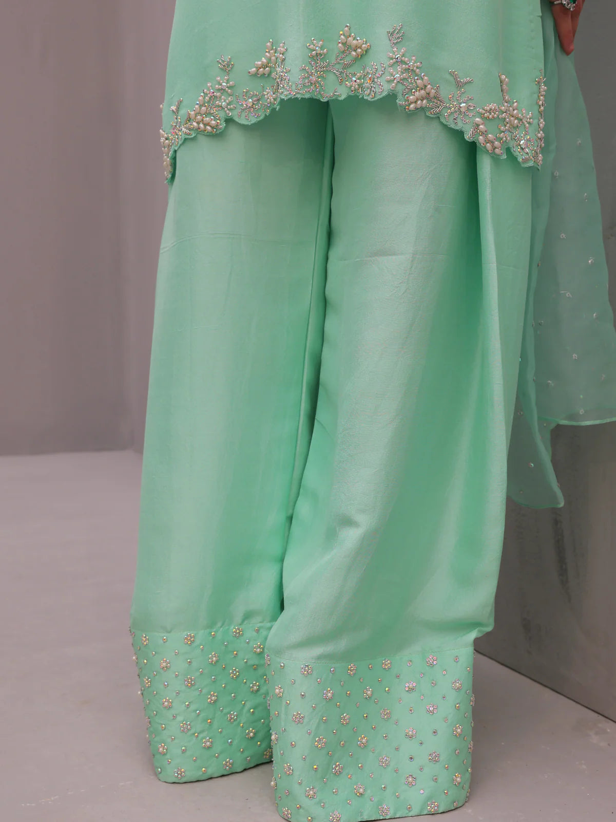 Aayra - Mint Green Farshi Set