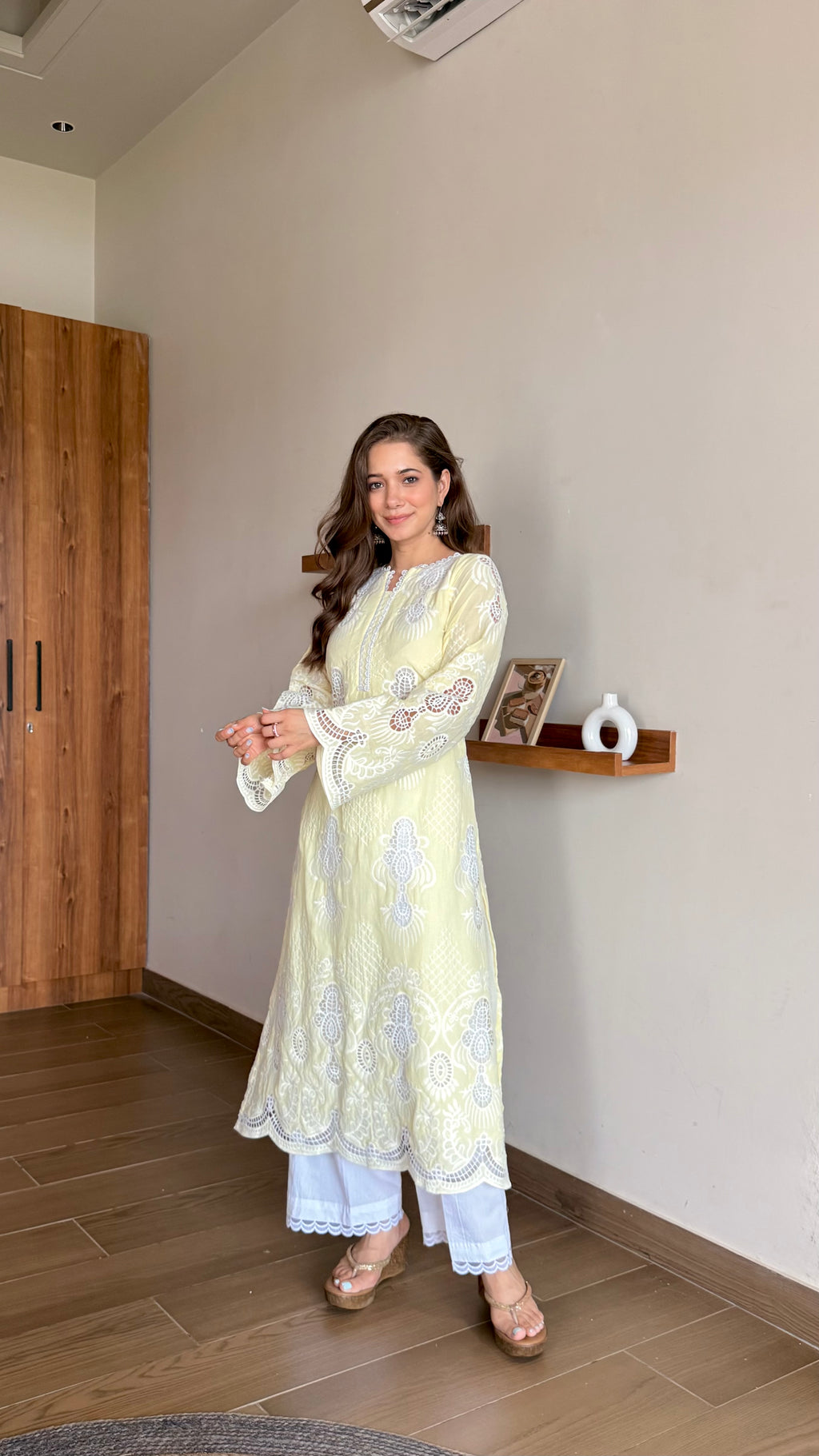 Lime Embroidery Kurta set