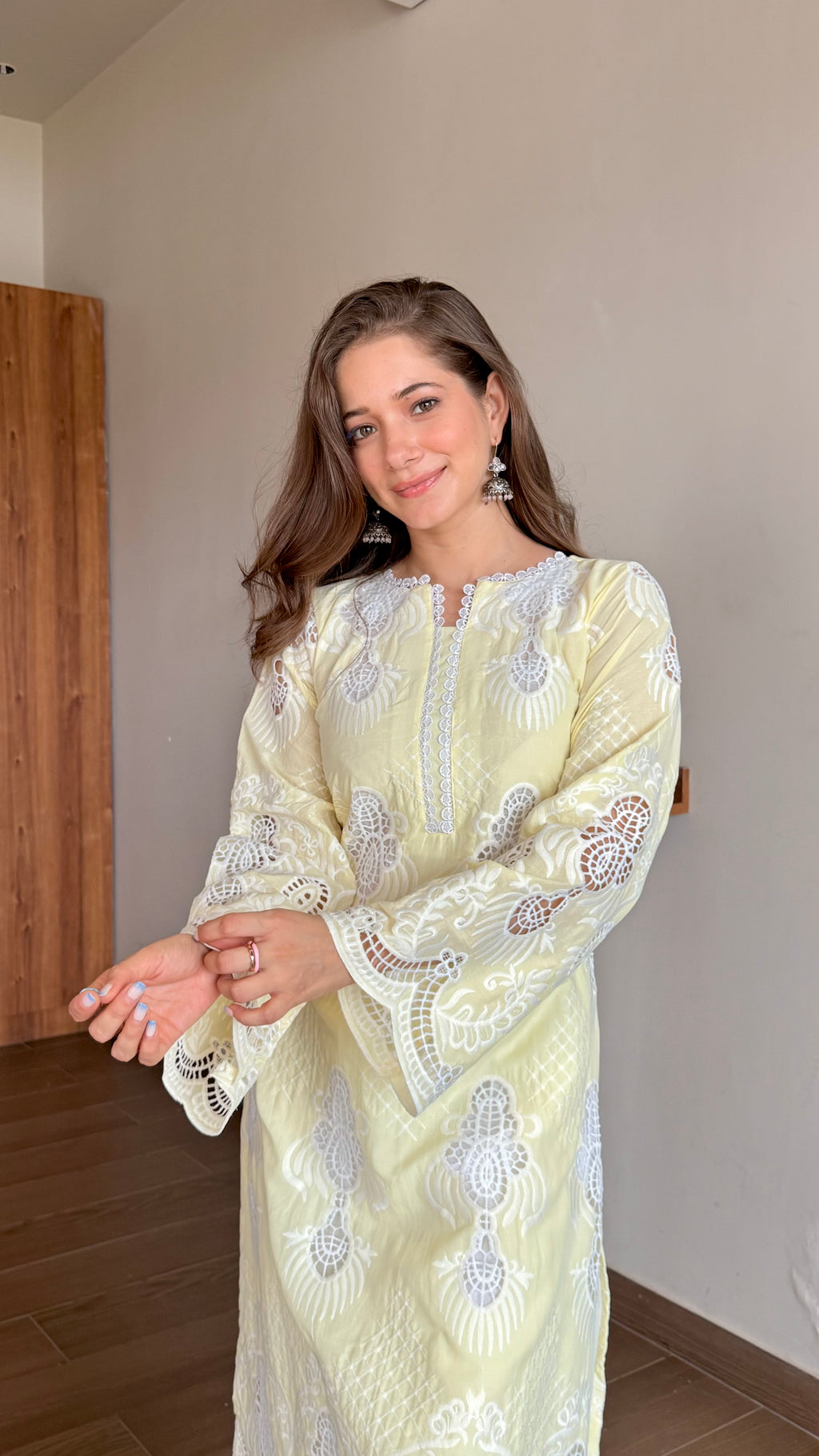 Lime Embroidery Kurta set