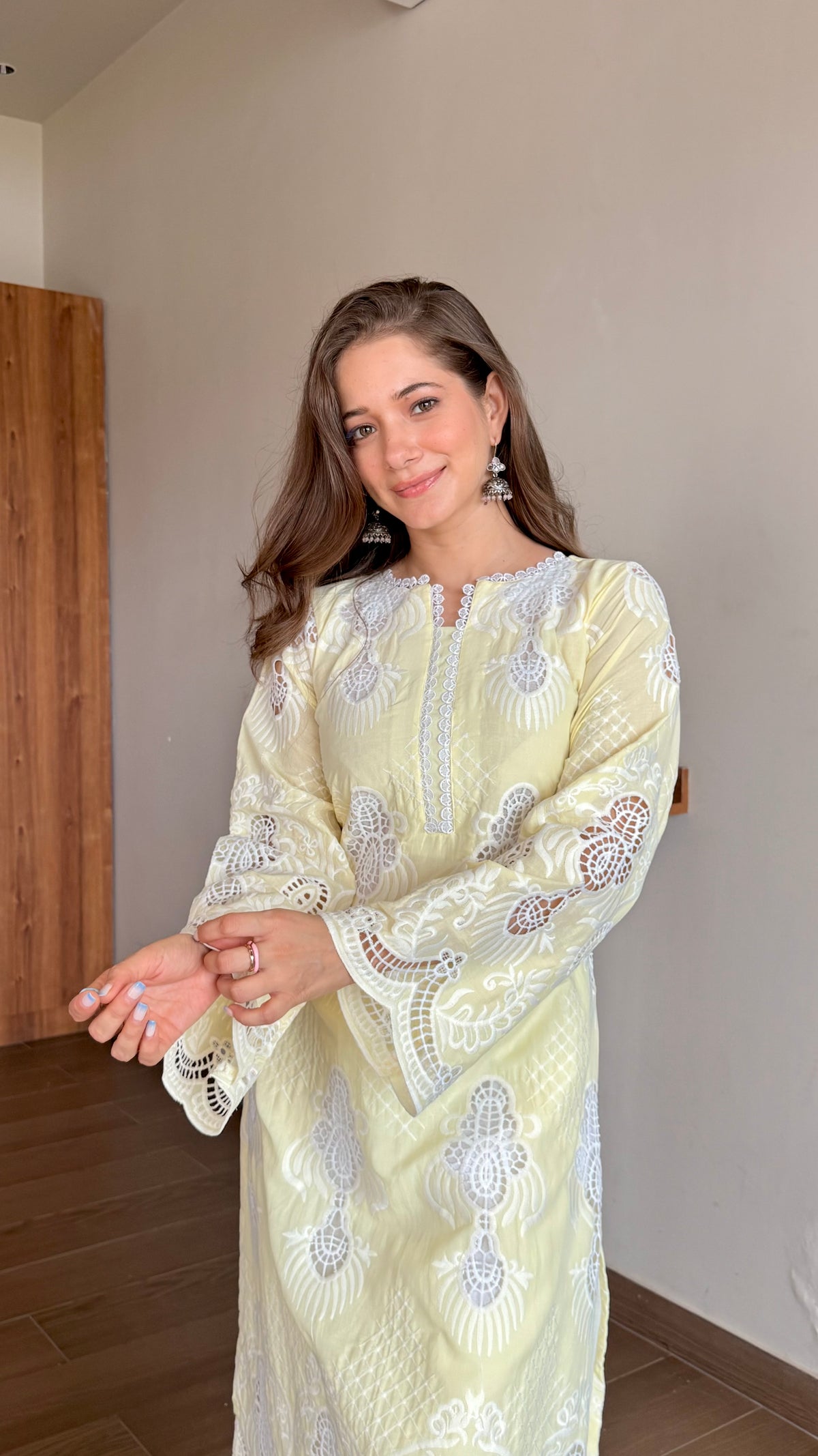 Lime Embroidery Kurta set