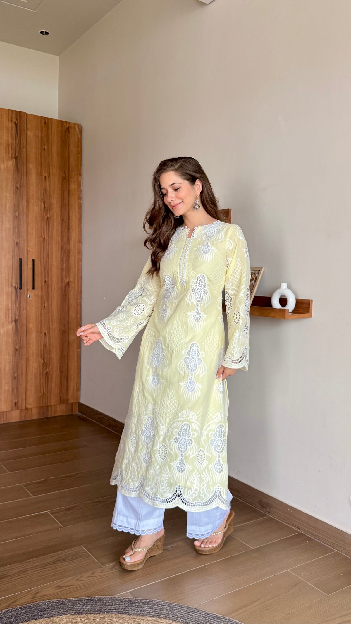 Lime Embroidery Kurta set