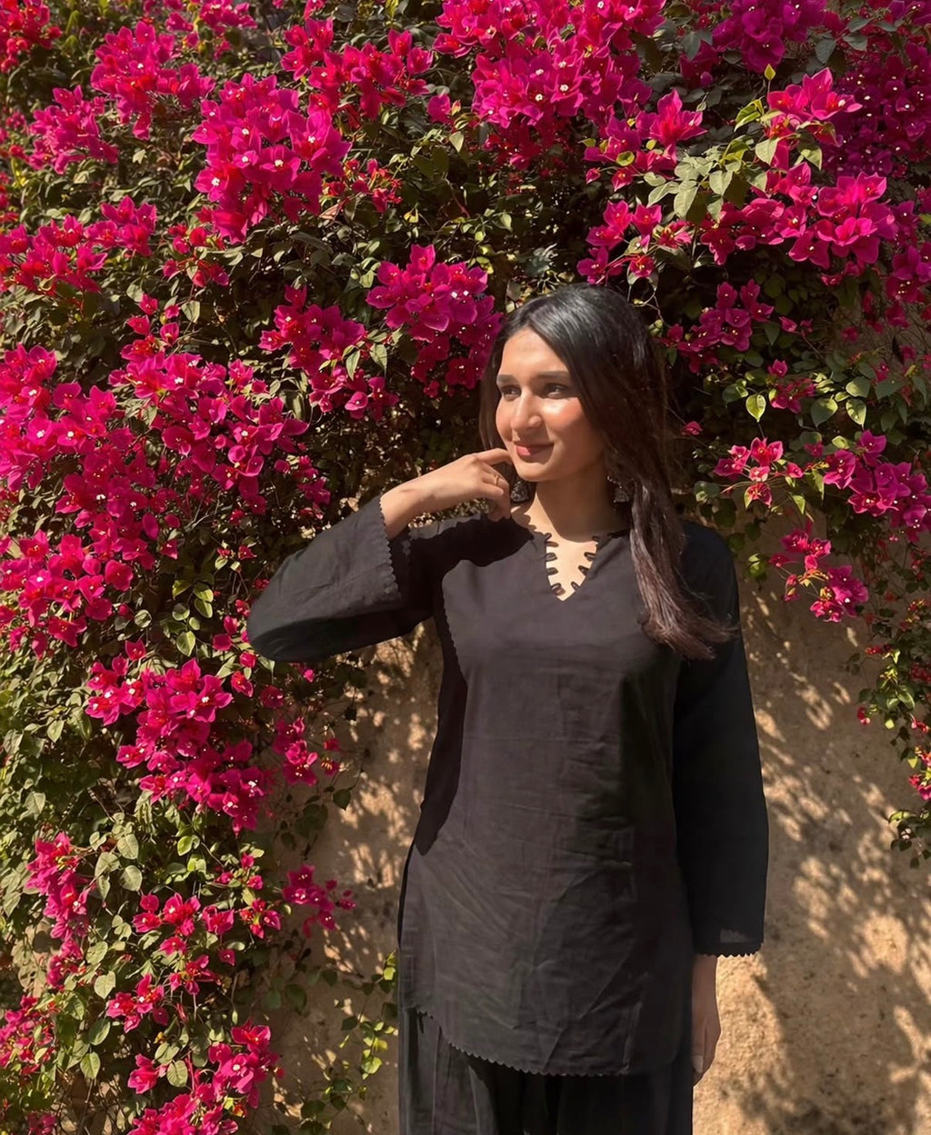 Black Full Sleeves Farshi Set