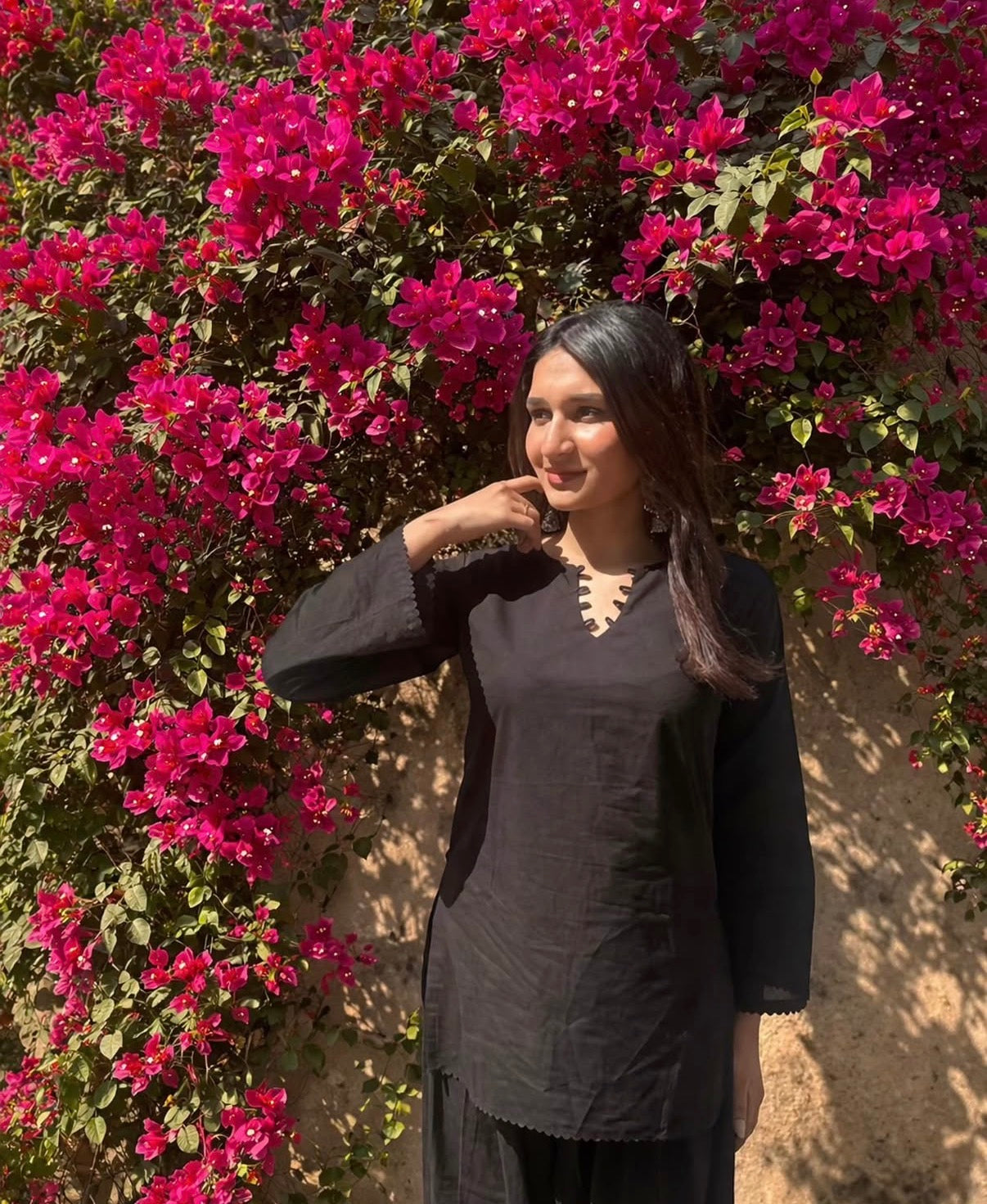 Black Full Sleeves Farshi Set