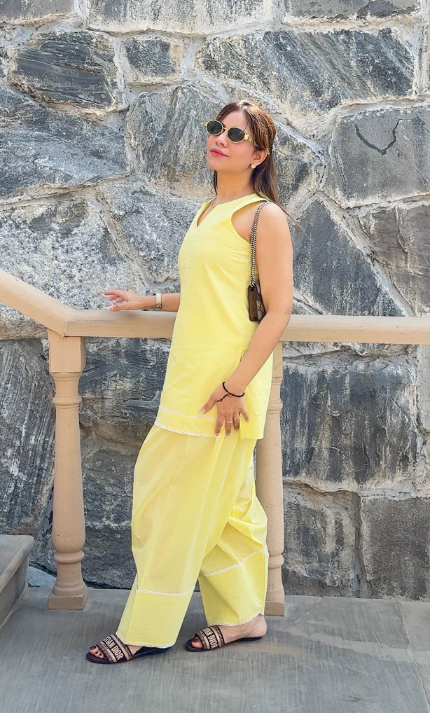 Lemon yellow Farshi Set