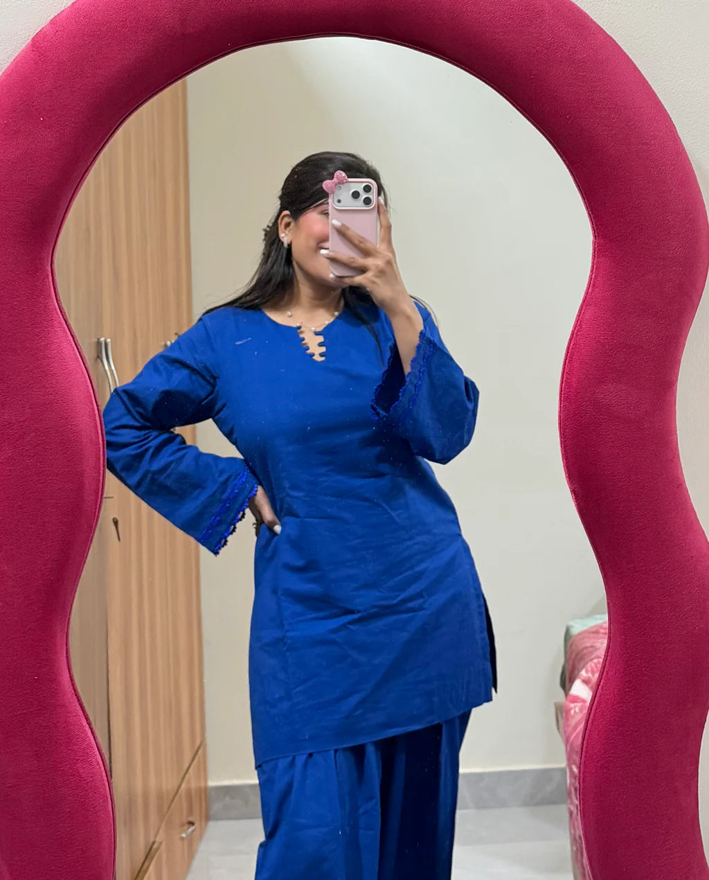Navy Blue Farshi Set