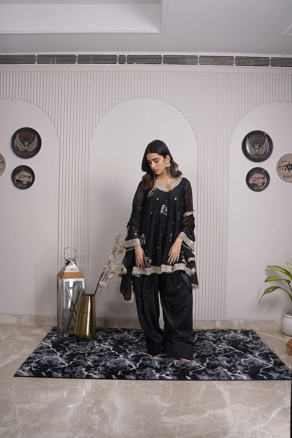 Midnight Sheheen Organza