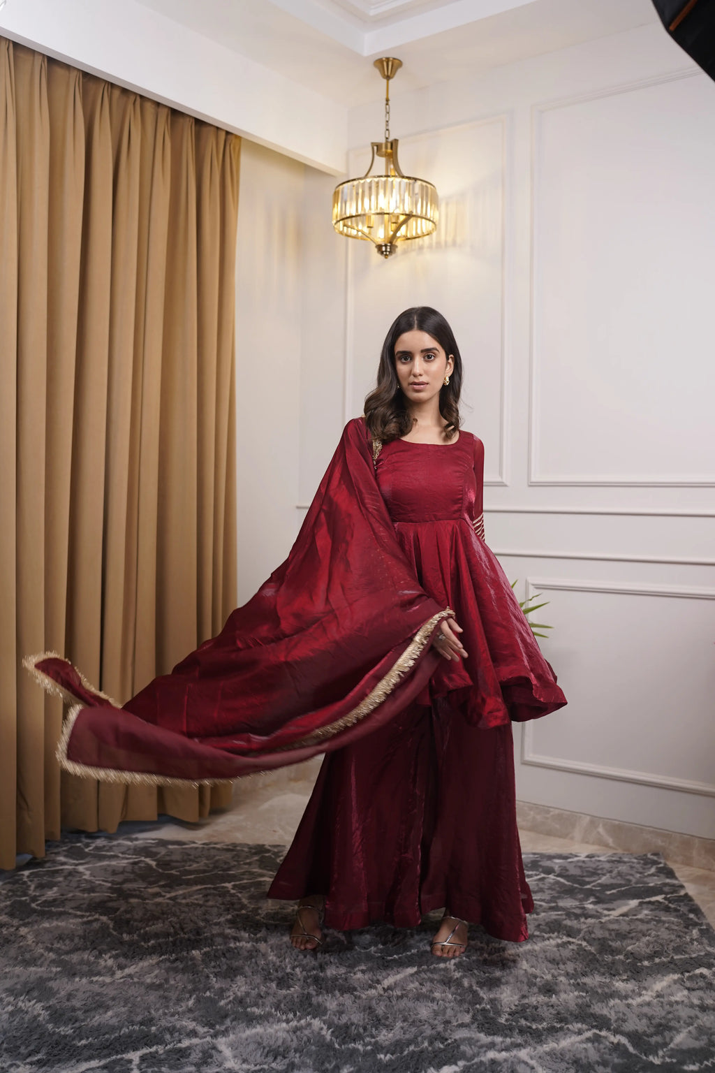 Zooni Maroon Regal Suit Set