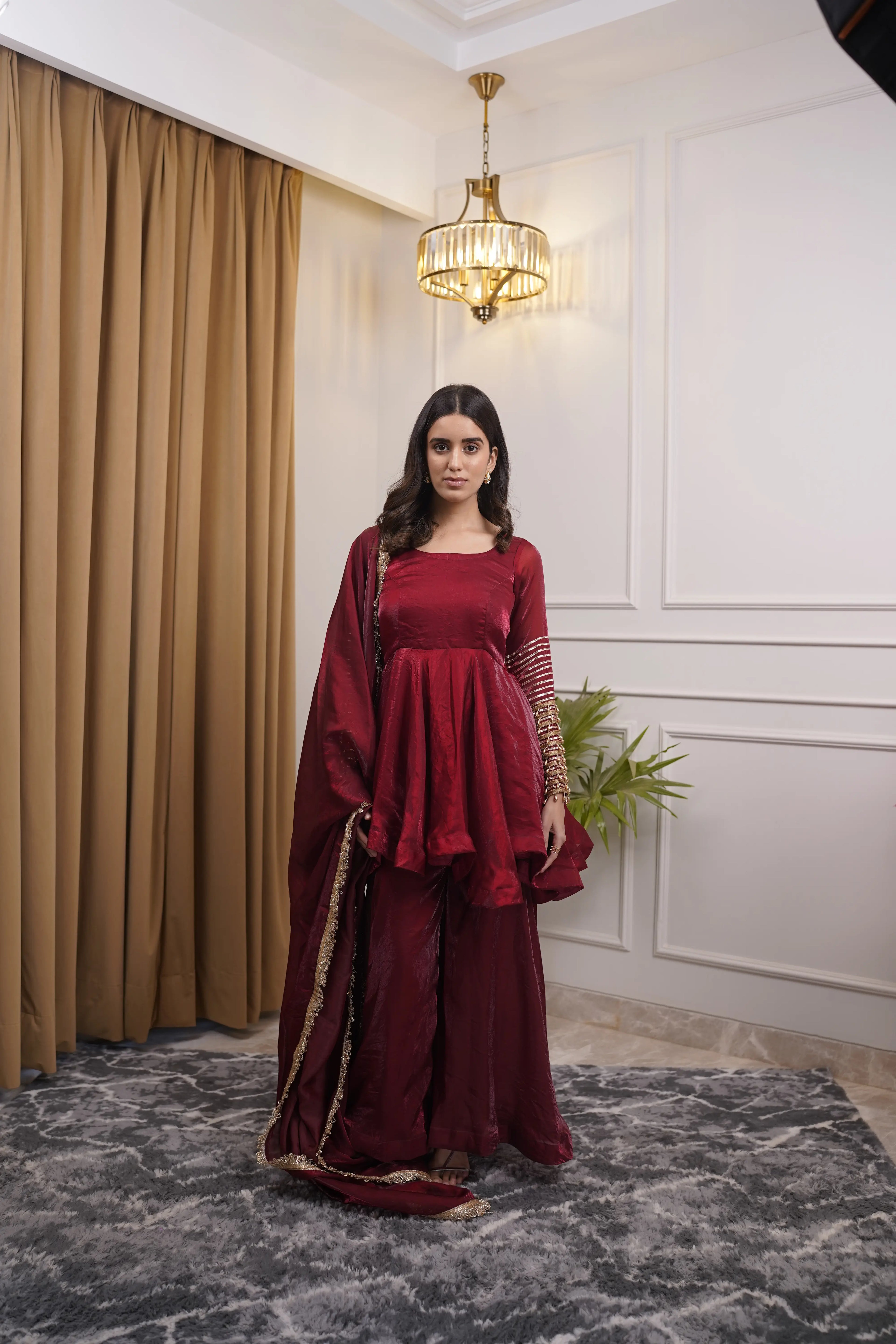 Zooni Maroon Regal Suit Set