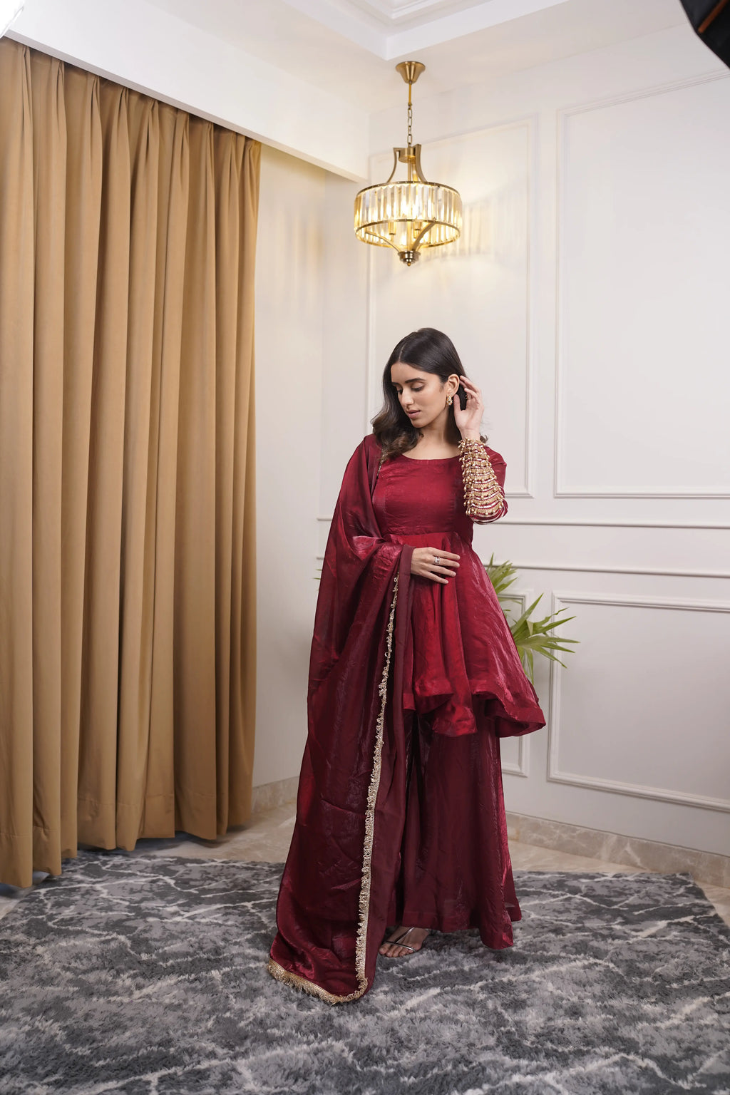 Zooni Maroon Regal Suit Set