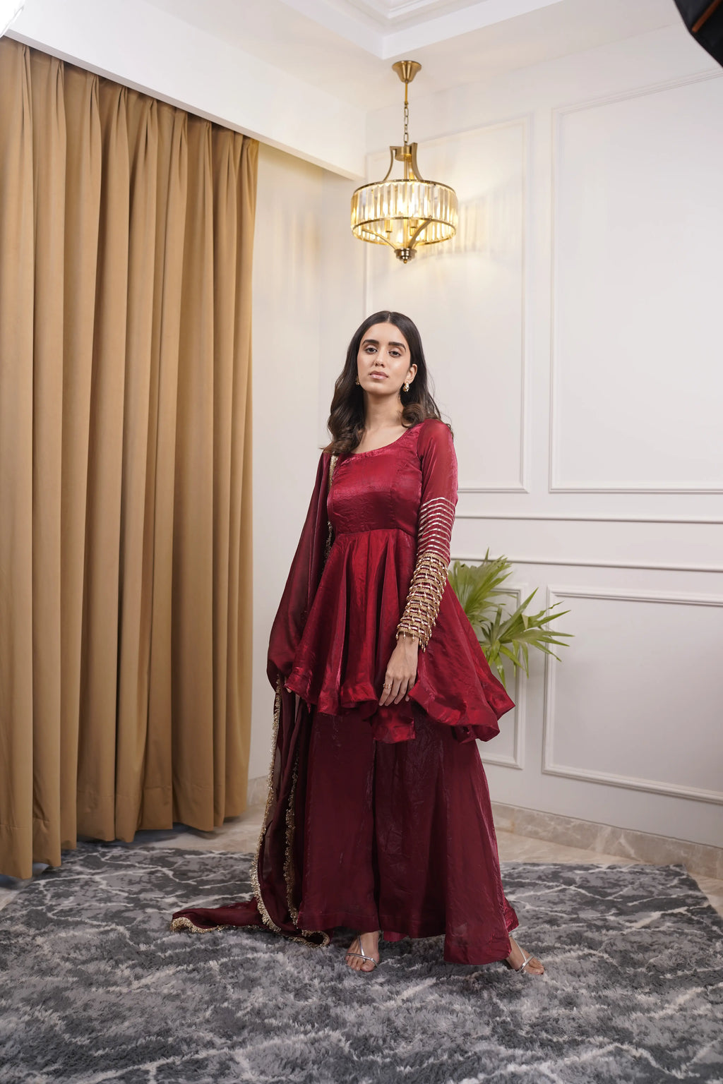 Zooni Maroon Regal Suit Set