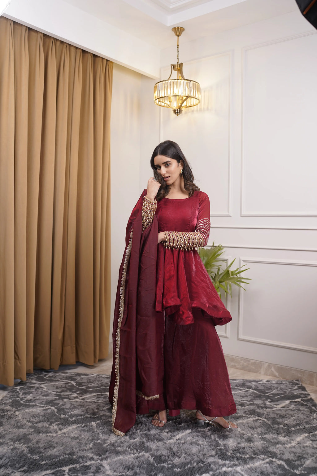 Zooni Maroon Regal Suit Set