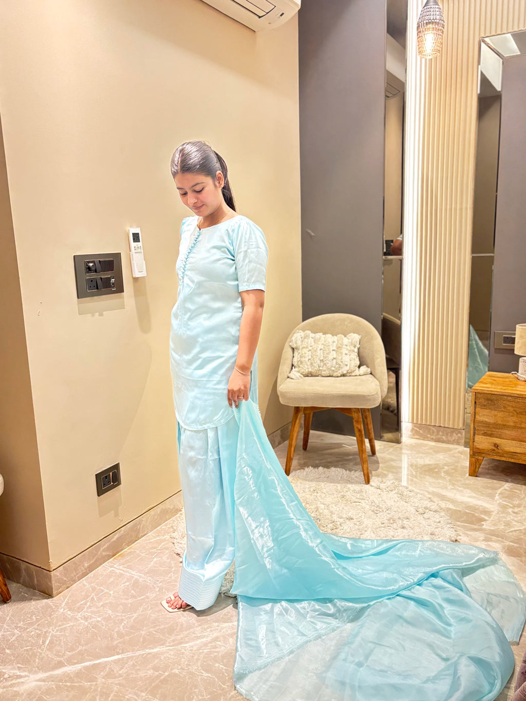 Sky Blue Farshi Set