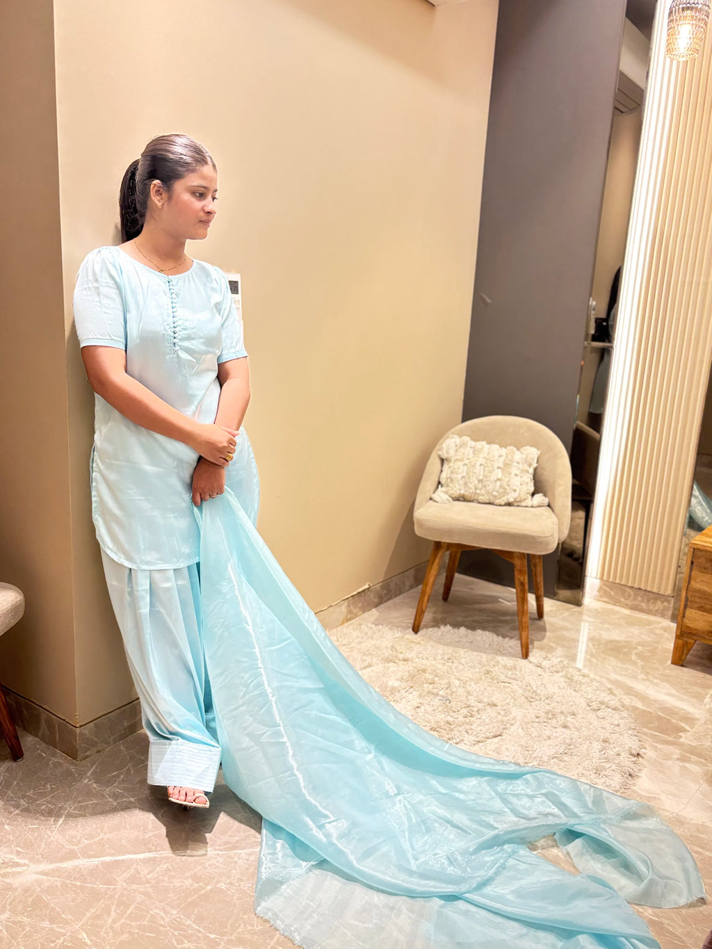 Sky Blue Farshi Set