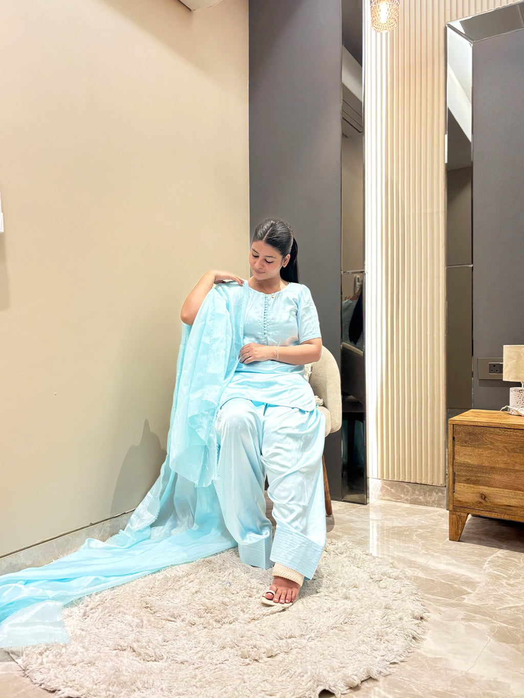 Sky Blue Farshi Set