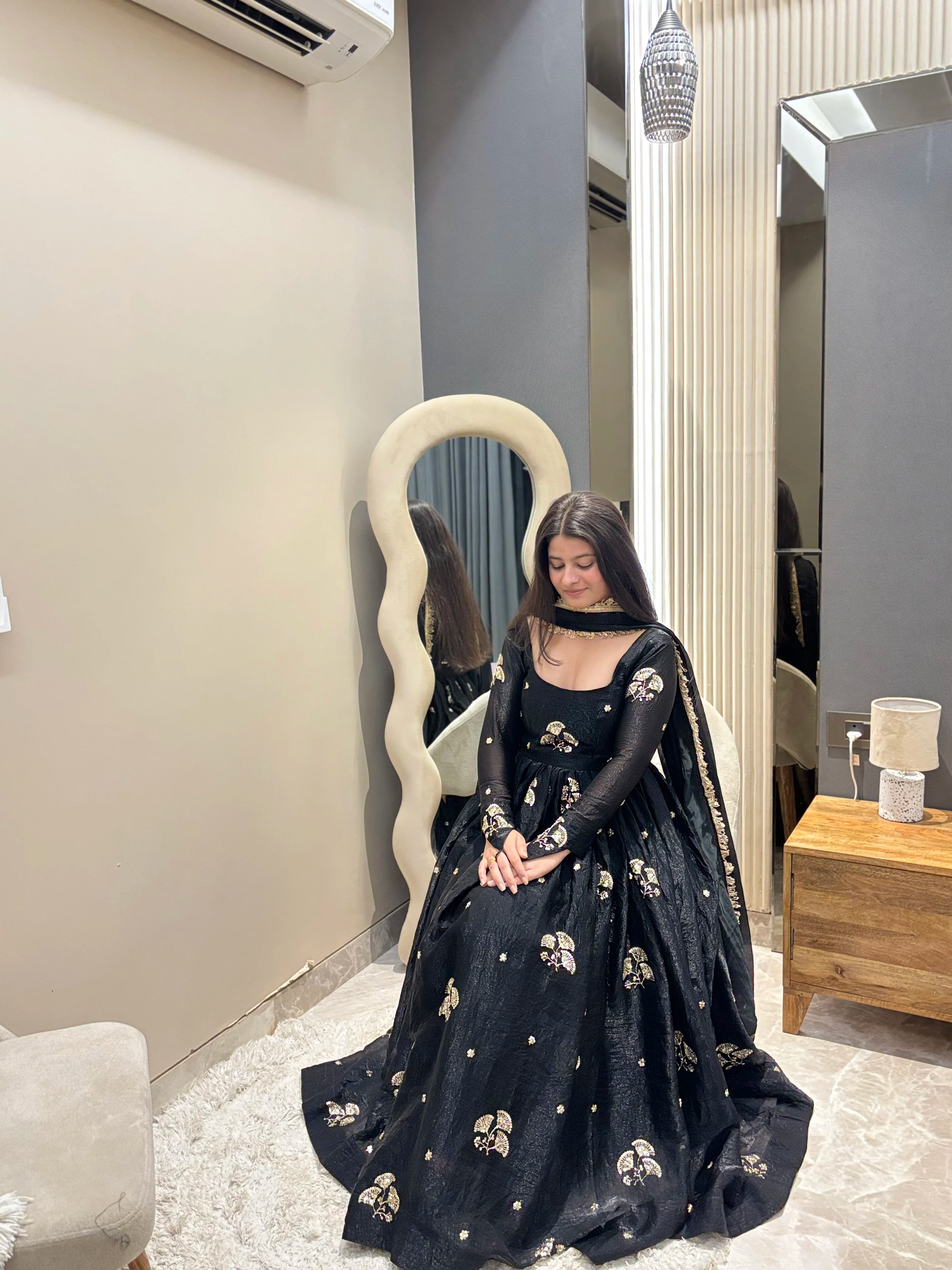 Aafreen Black Anarkali Set