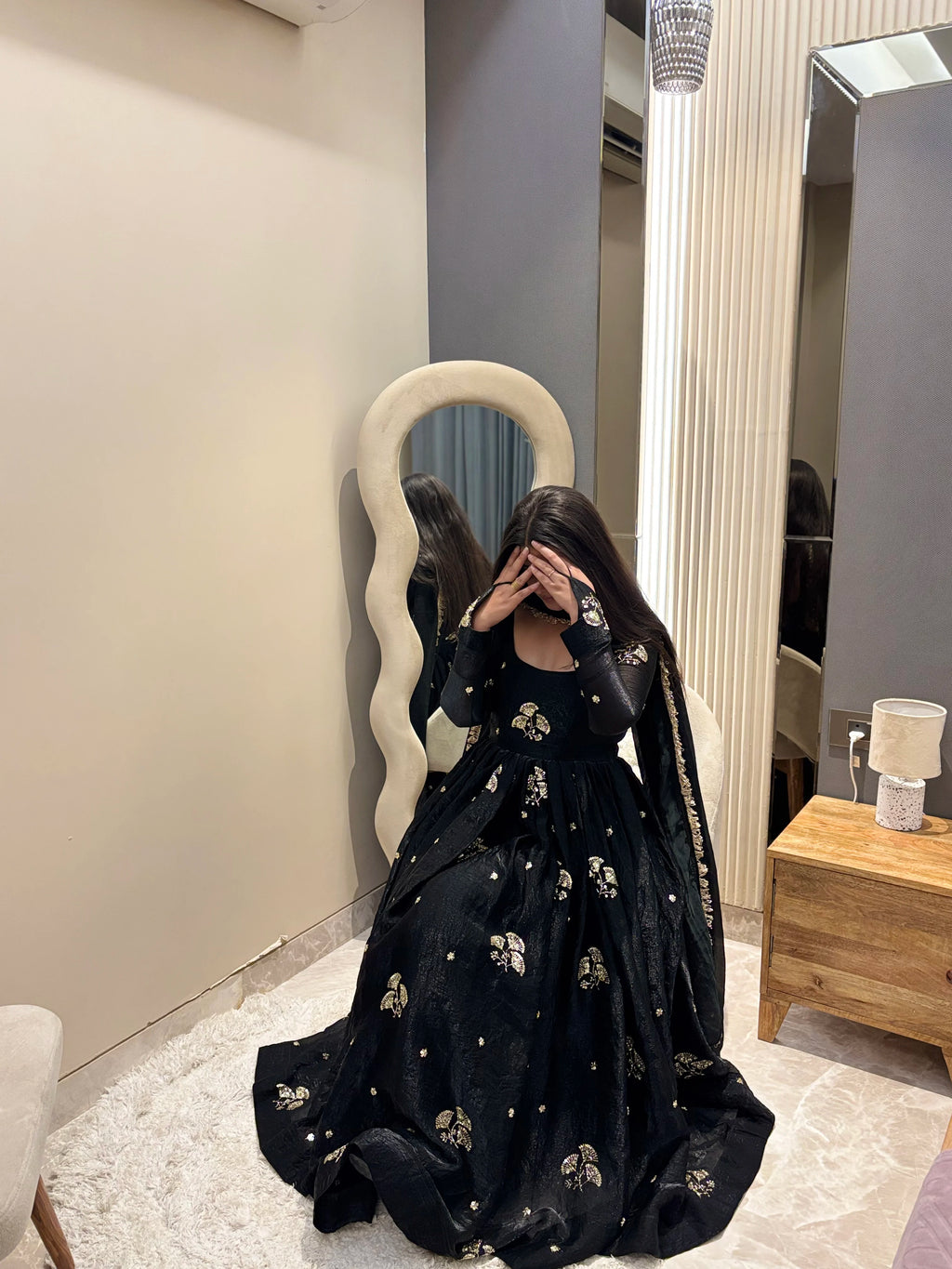 Aafreen Black Anarkali Set