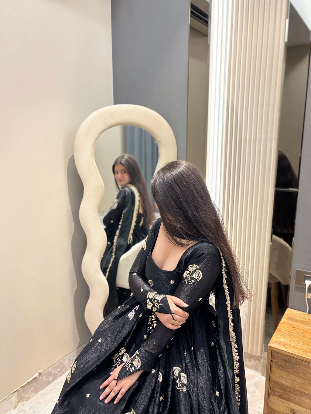 Aafreen Black Anarkali Set