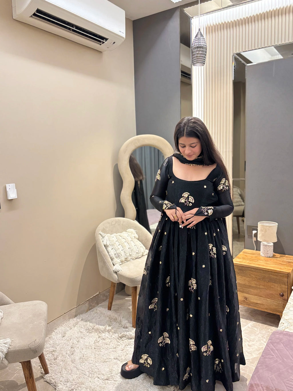 Aafreen Black Anarkali Set