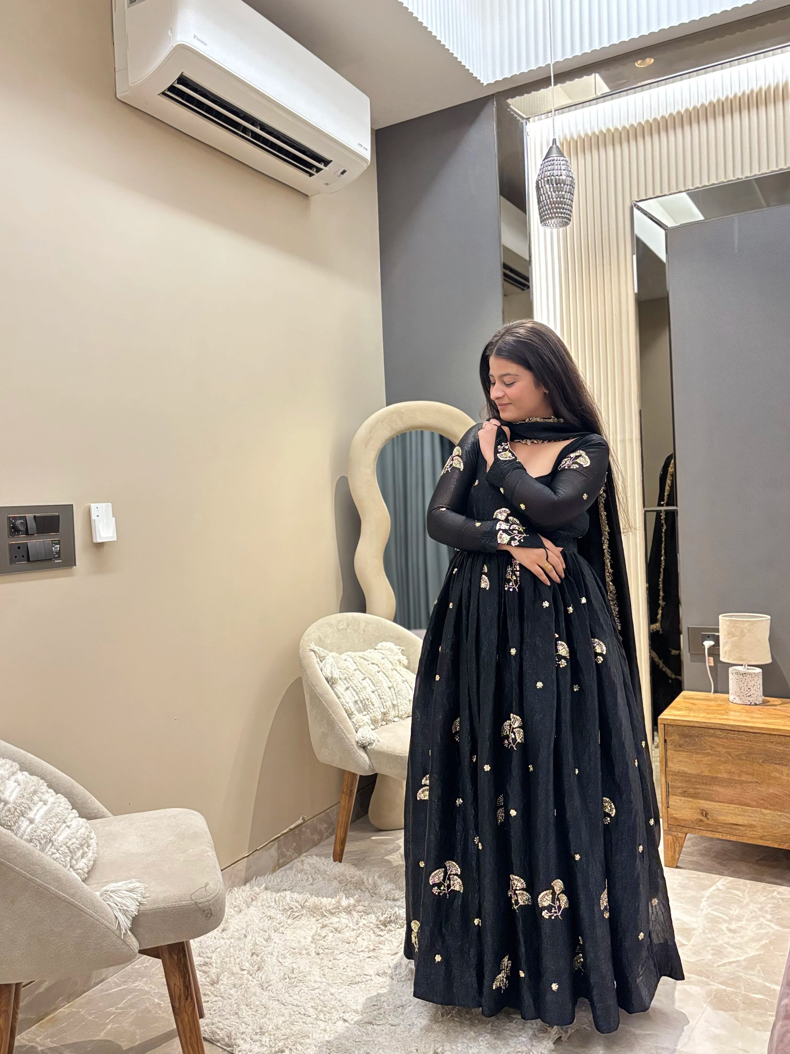 Aafreen Black Anarkali Set