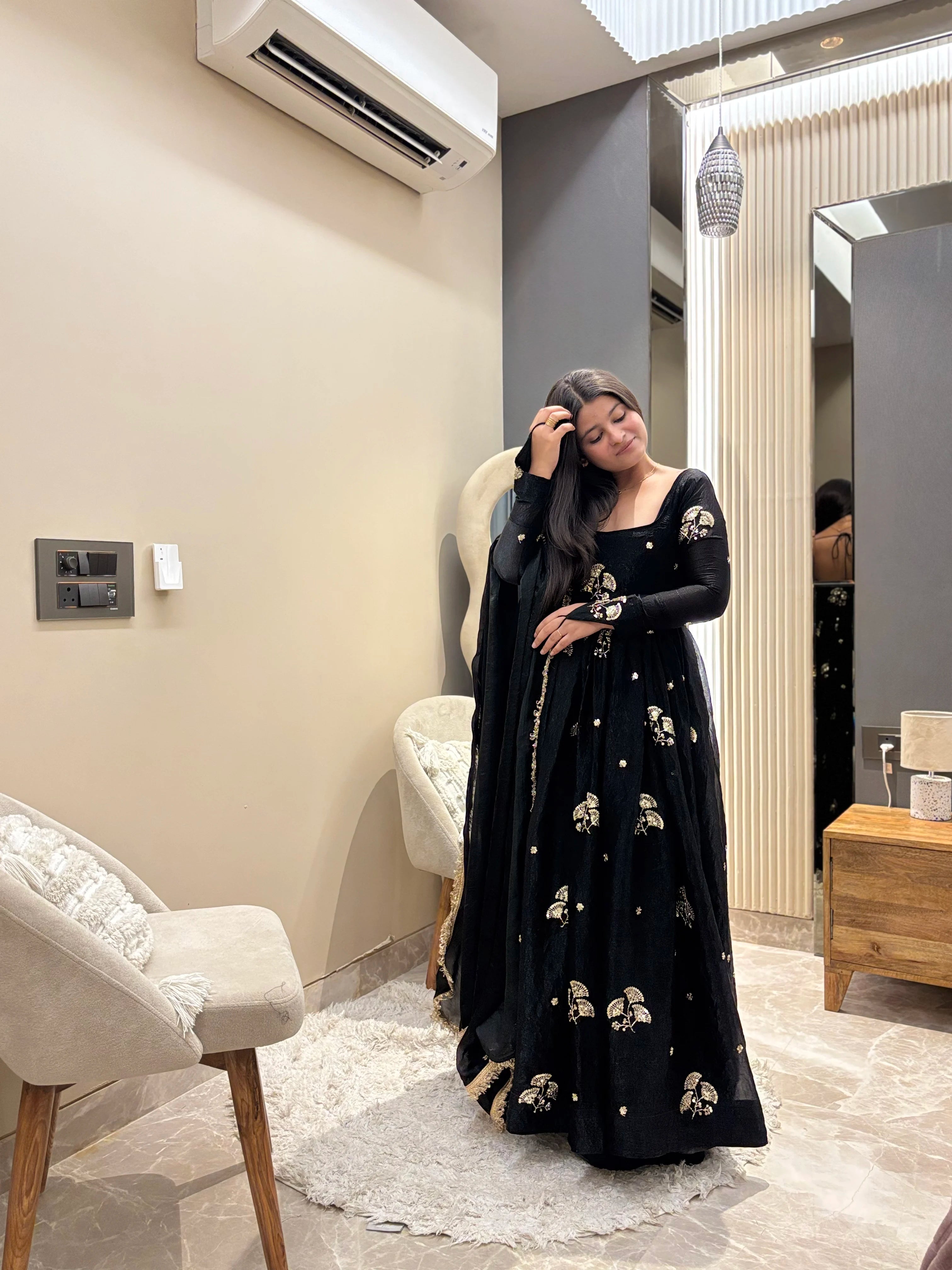 Aafreen Black Anarkali Set