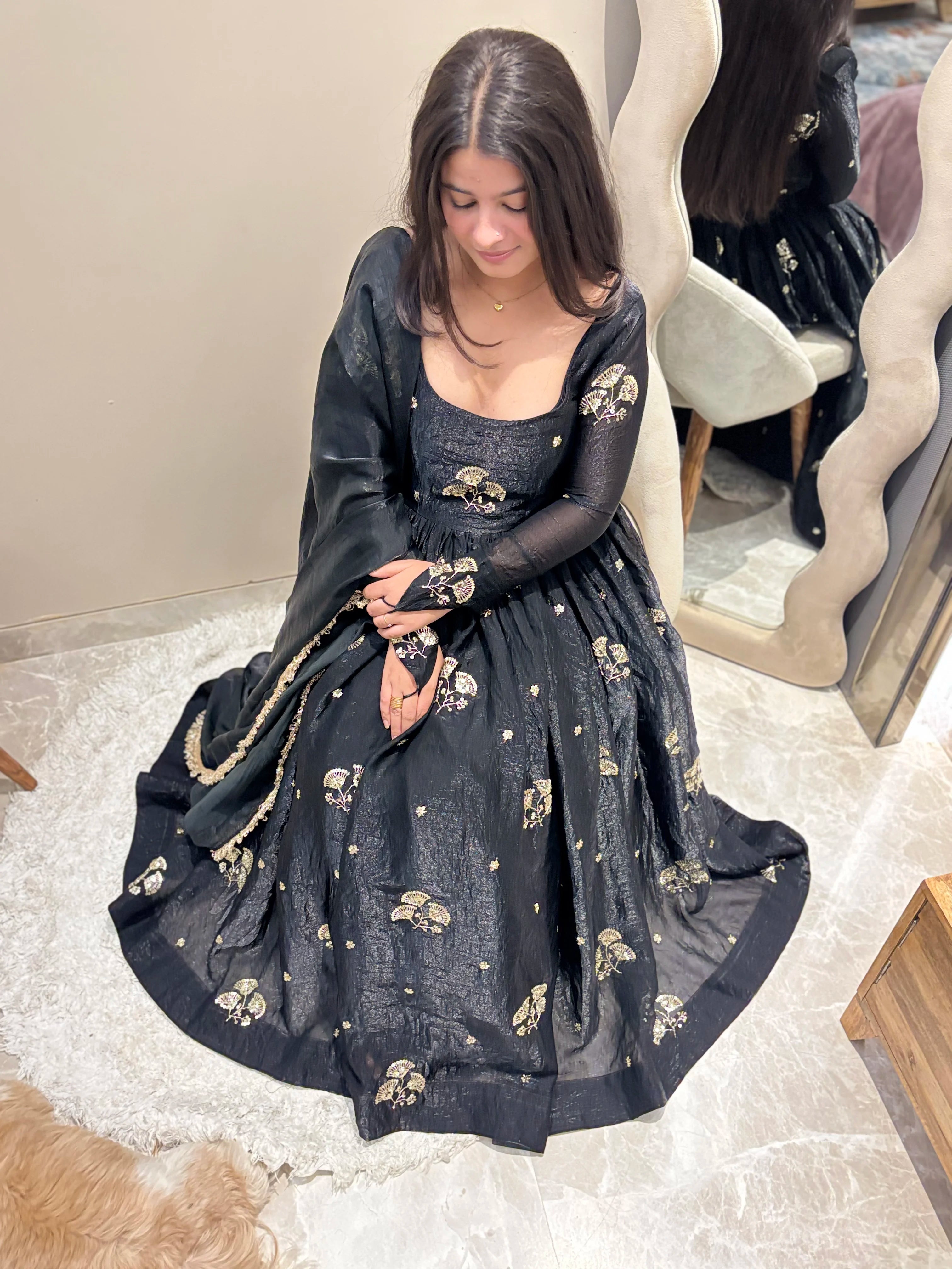 Aafreen Black Anarkali Set