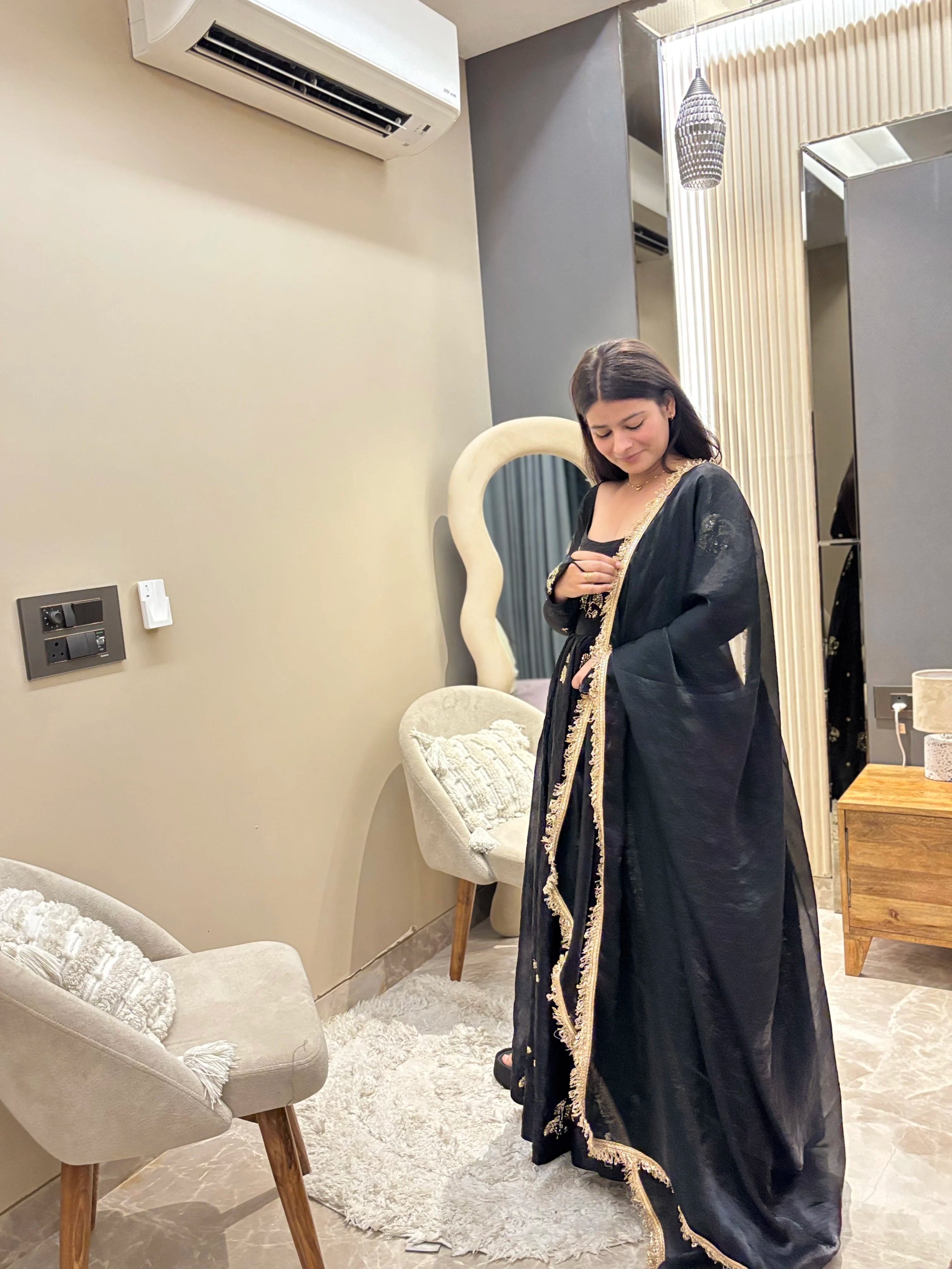 Aafreen Black Anarkali Set