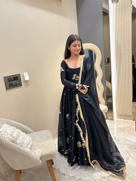 Aafreen Black Anarkali Set