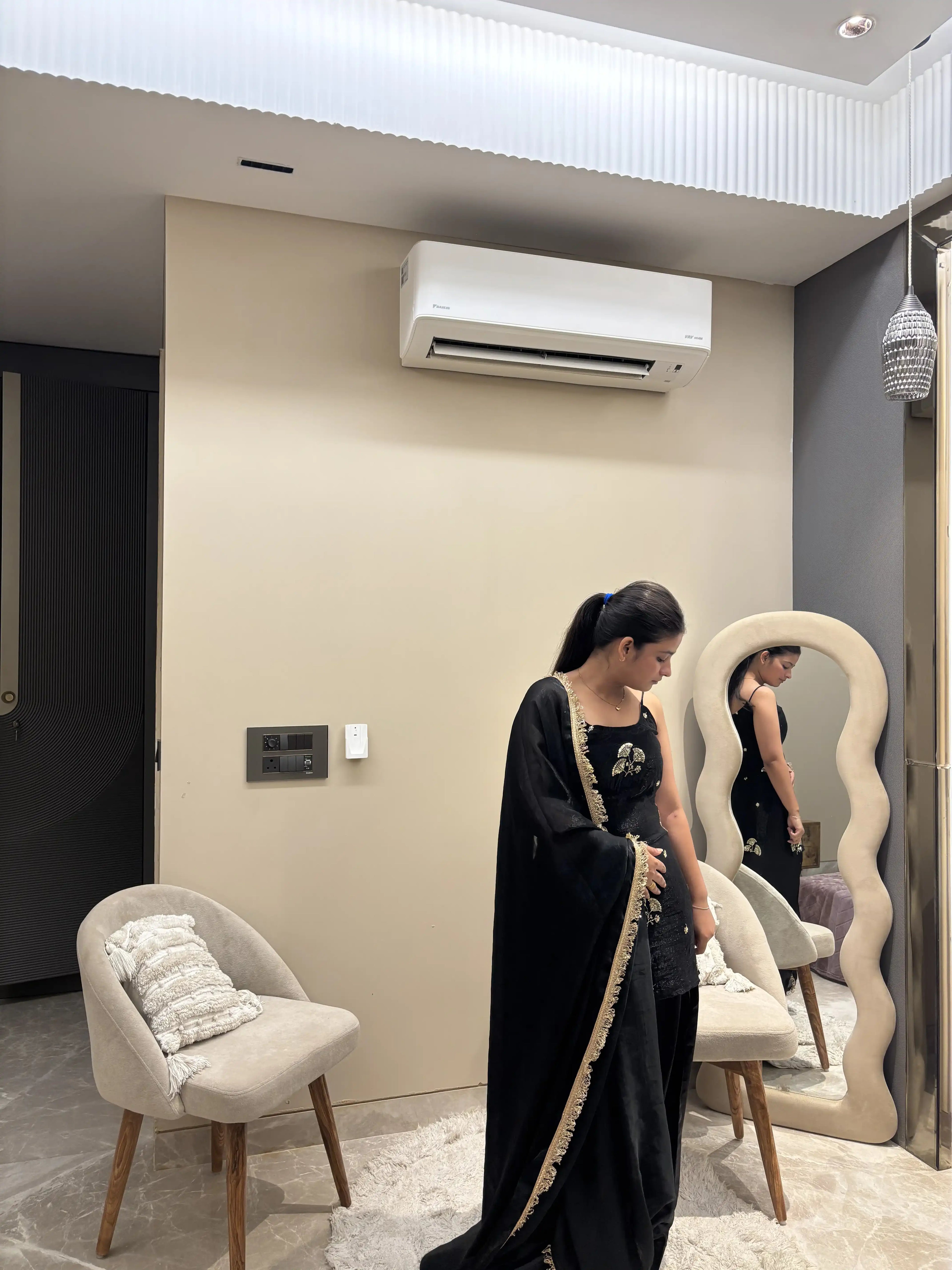 Zara Black Embroidered Farshi Set