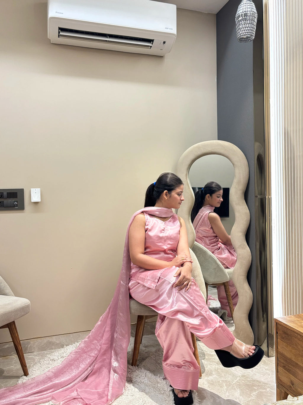 Barbie Pink Silk Farshi Set