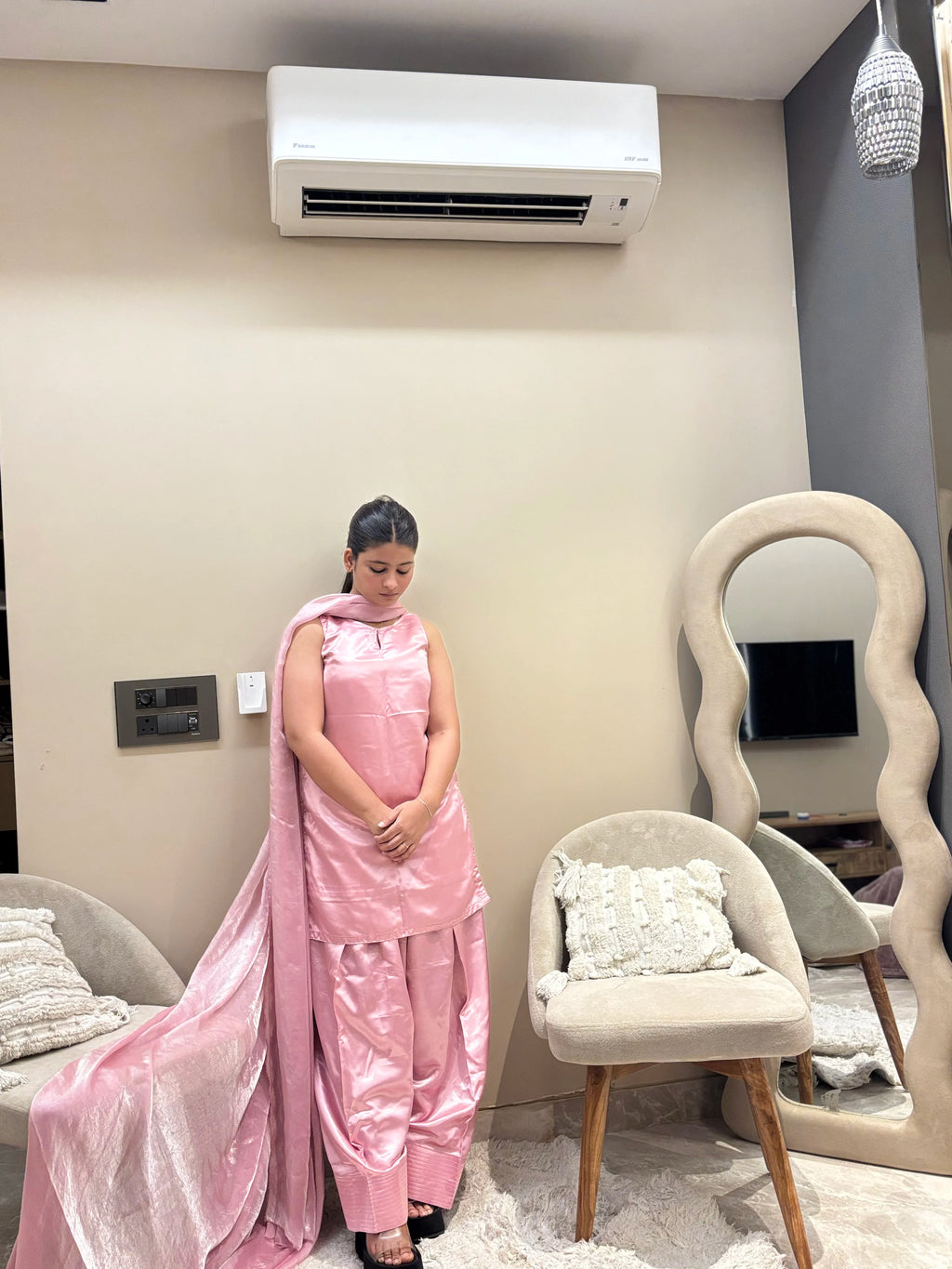 Barbie Pink Silk Farshi Set