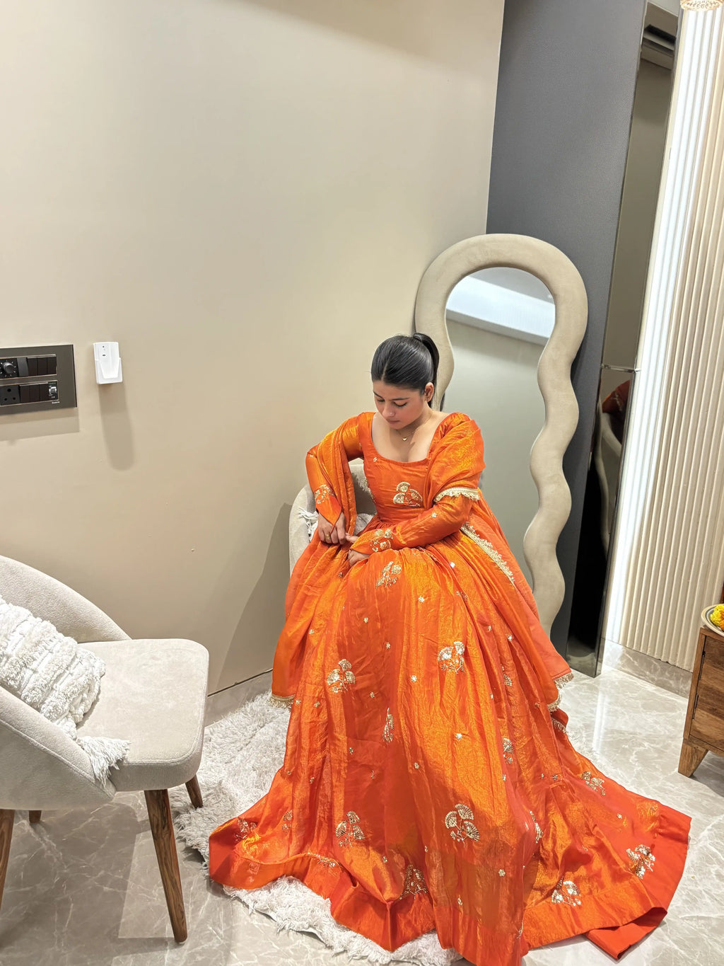 Gulnaar Pure Organza Anarkali