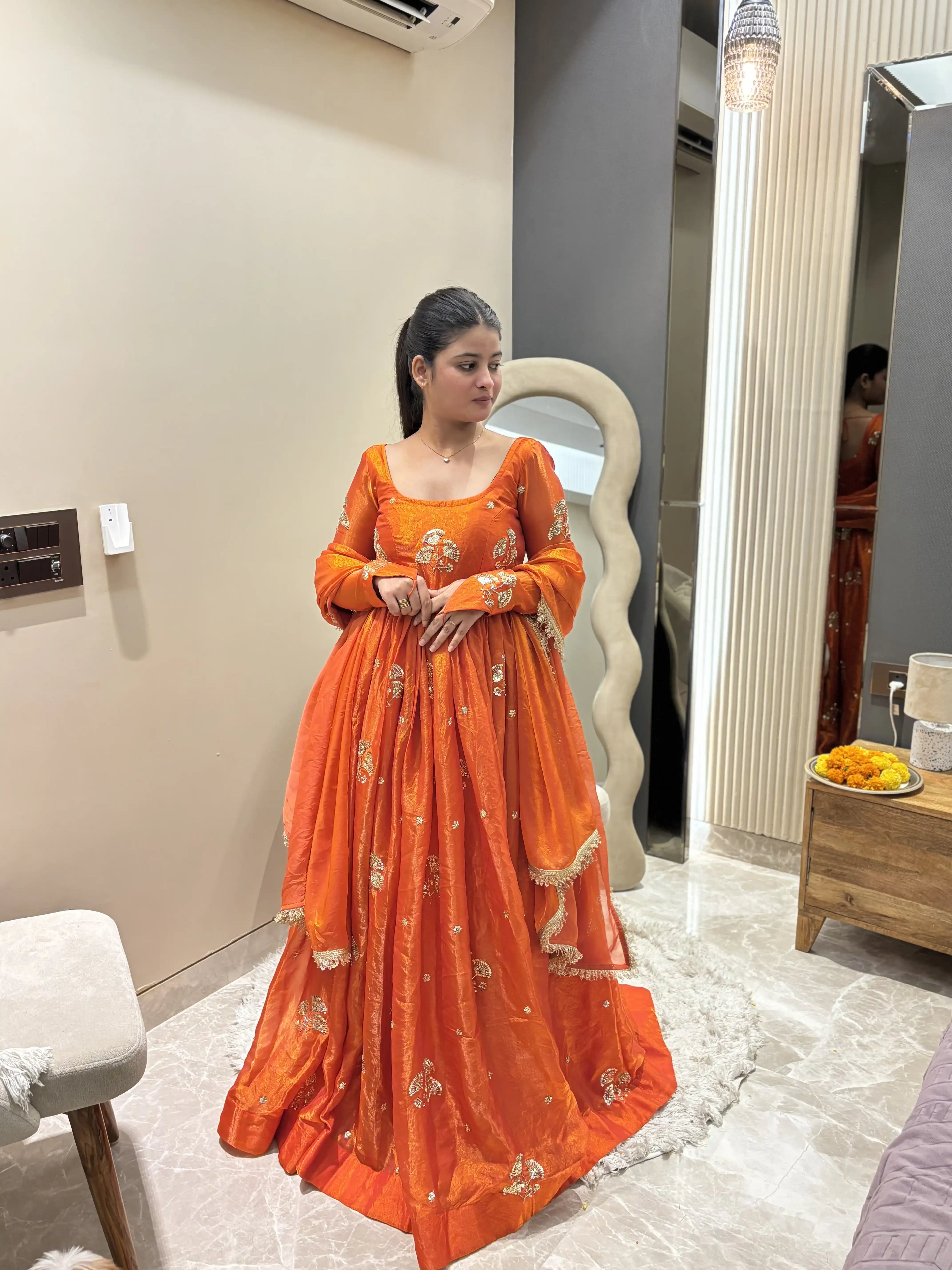 Gulnaar Pure Organza Anarkali