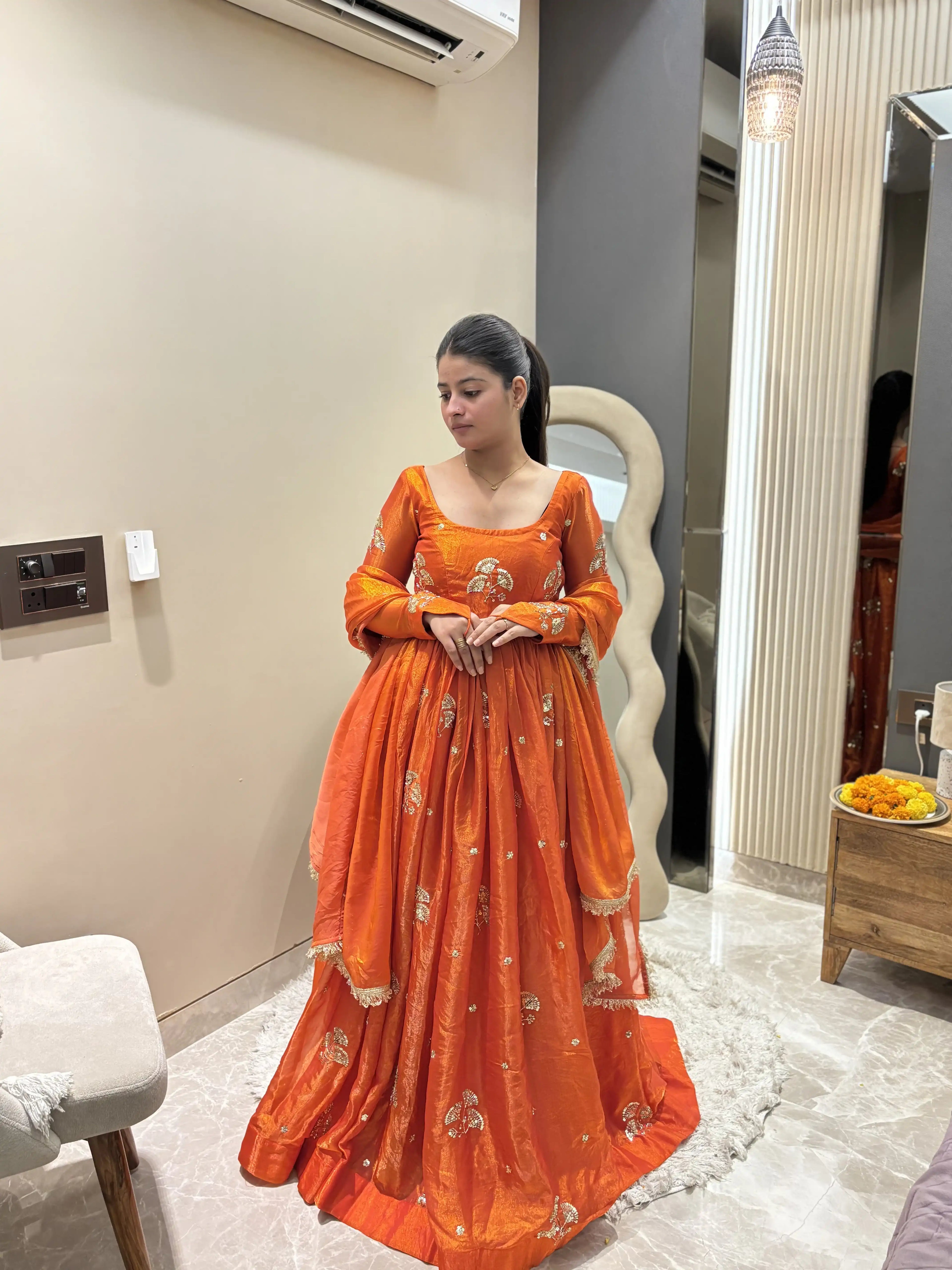 Gulnaar Pure Organza Anarkali