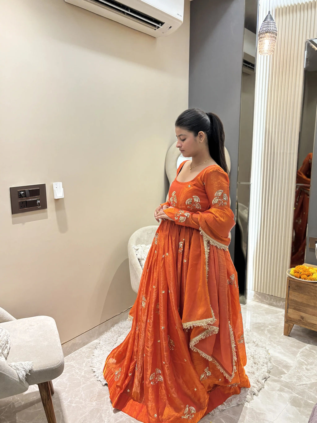 Gulnaar Pure Organza Anarkali