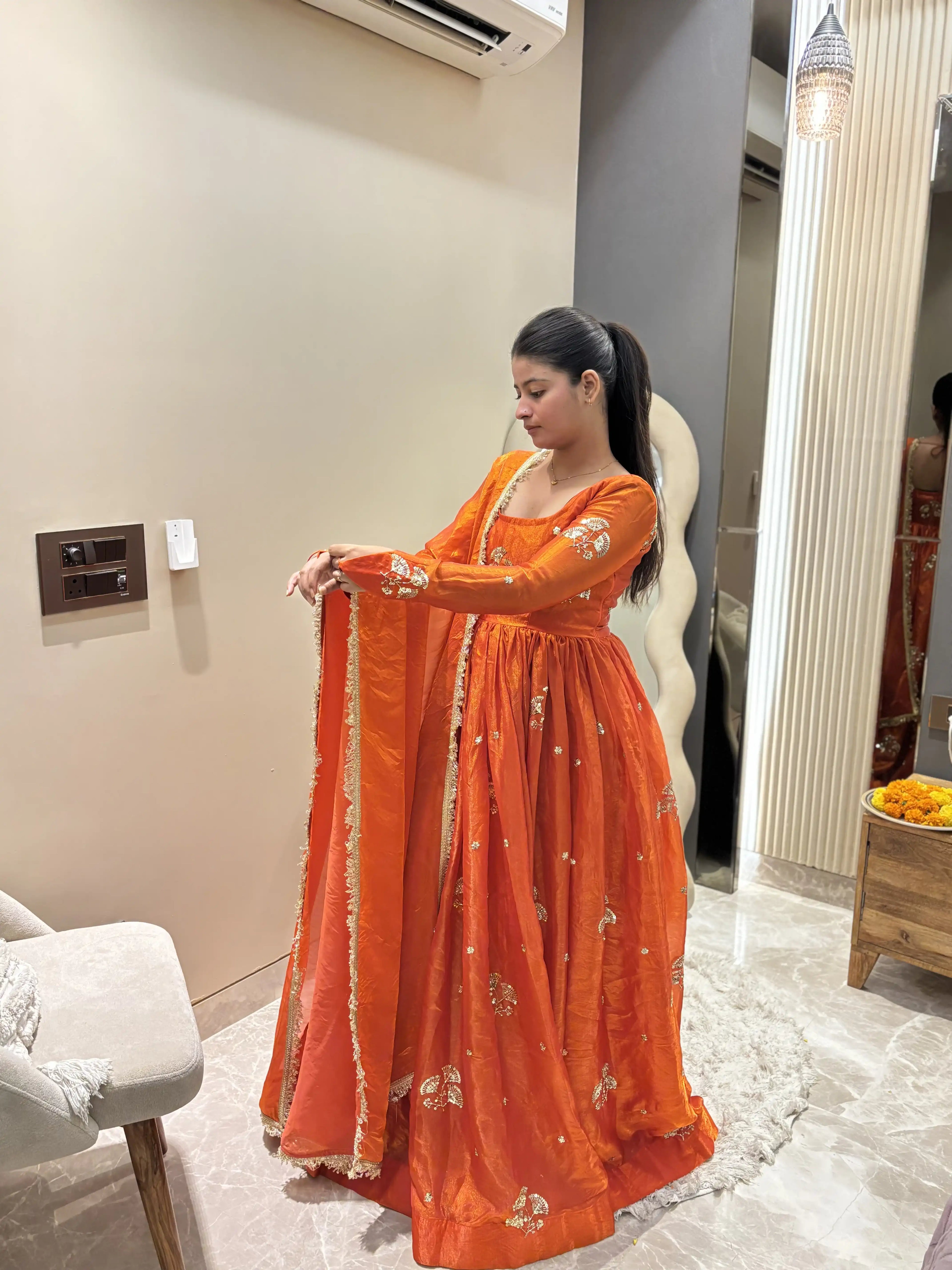 Gulnaar Pure Organza Anarkali