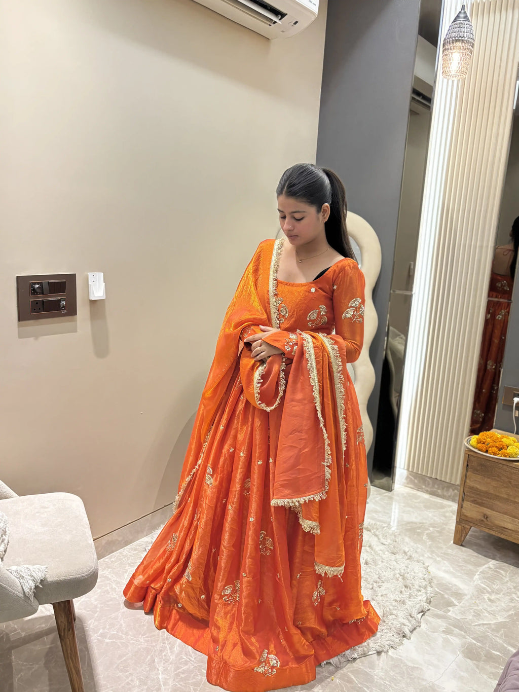 Gulnaar Pure Organza Anarkali